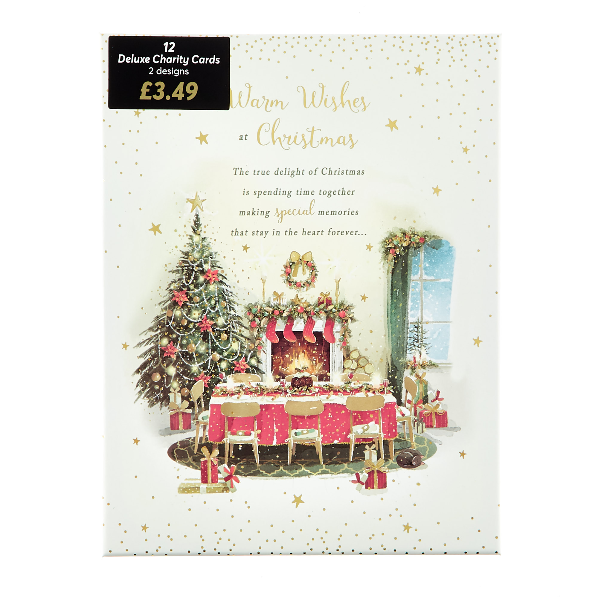 12 Deluxe Charity Boxed Christmas Cards - Festive Scenes (2 Designs)