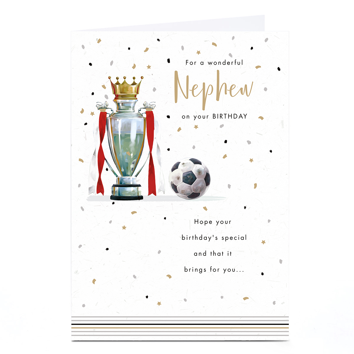 Birthday Card - Football Trophy Poem, Nephew