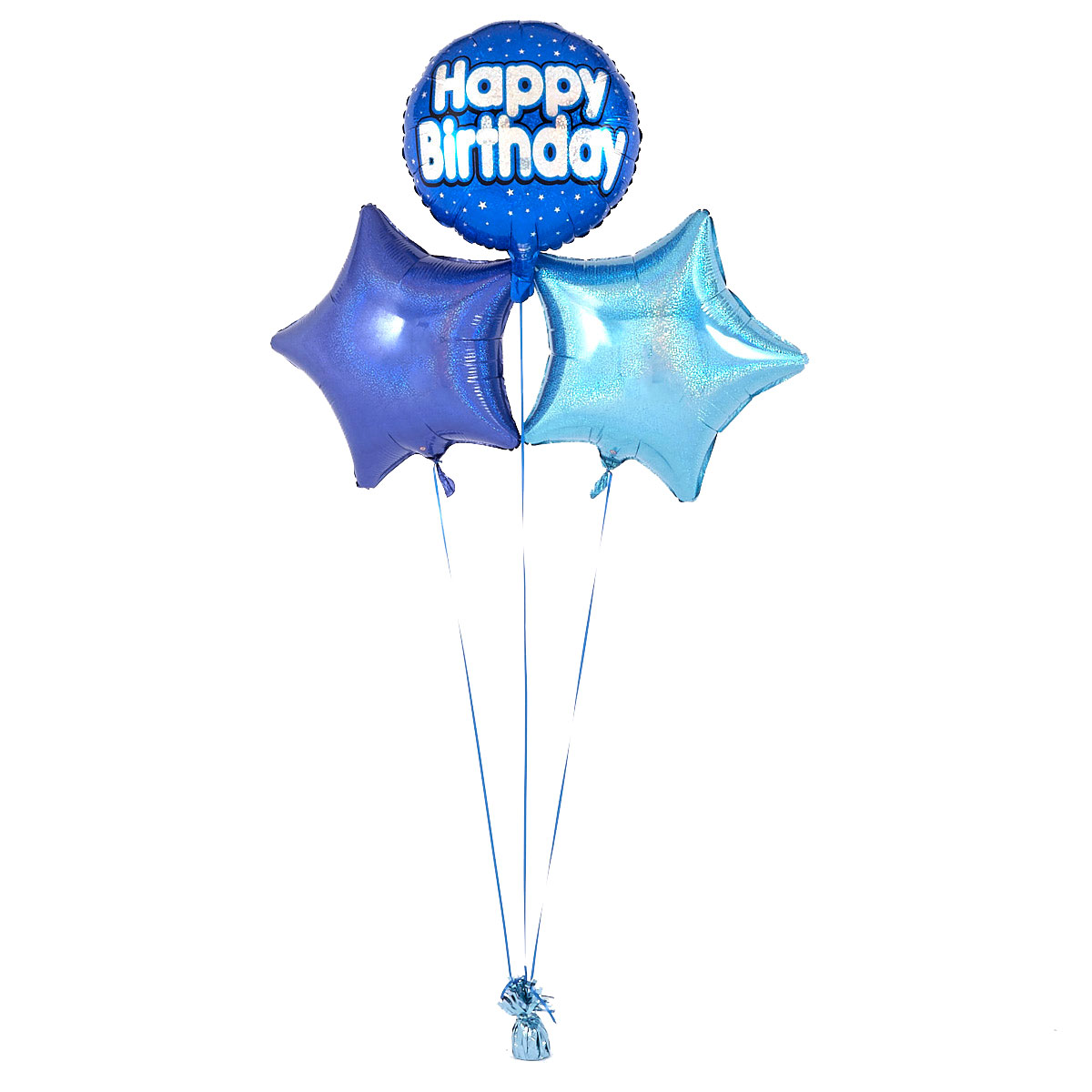 Blue 'Happy Birthday' Balloon Bouquet - DELIVERED INFLATED!