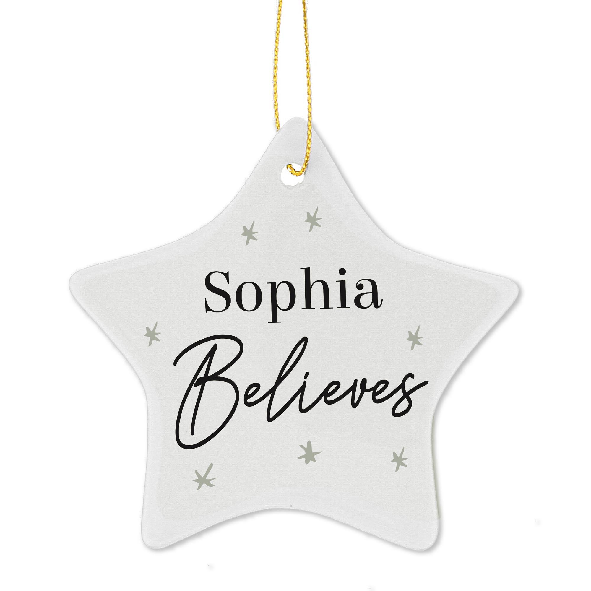 Personalised Believes Ceramic Star Decoration
