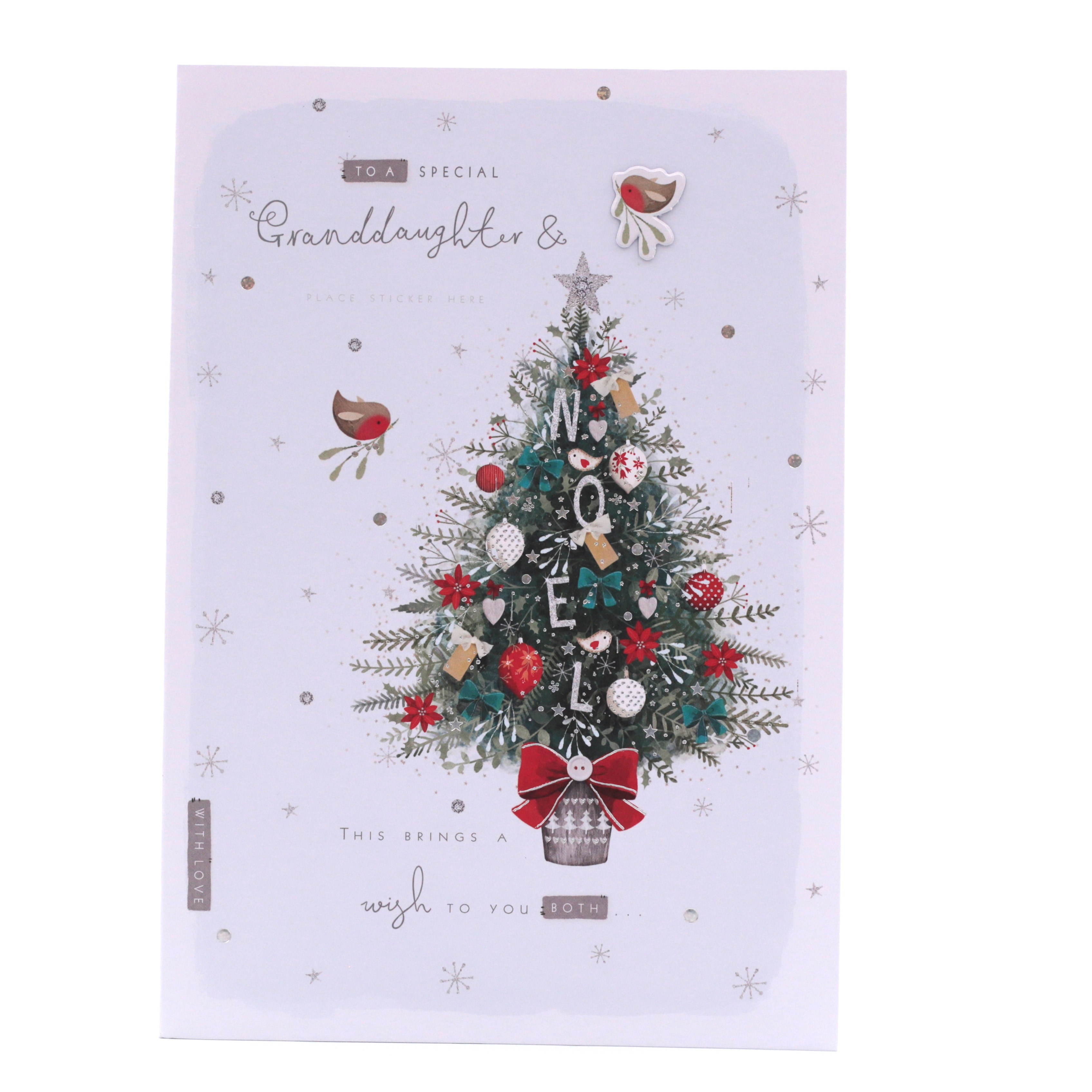 Christmas Card - Special Granddaughter, Personalise With Stickers