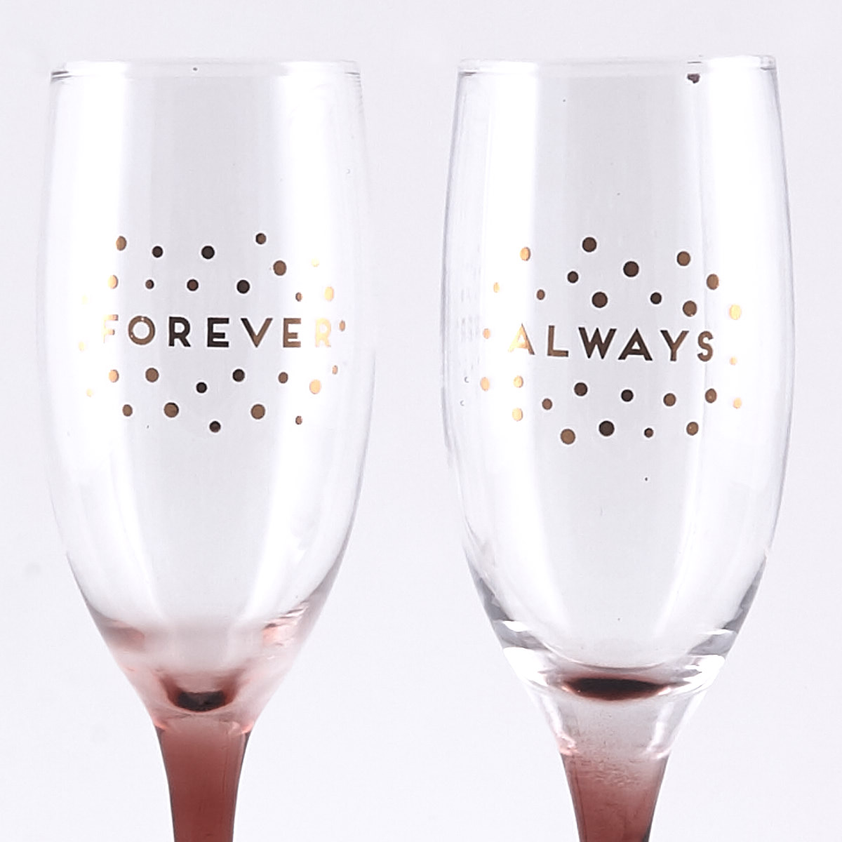 Forever Always' Engagement Champagne Flutes