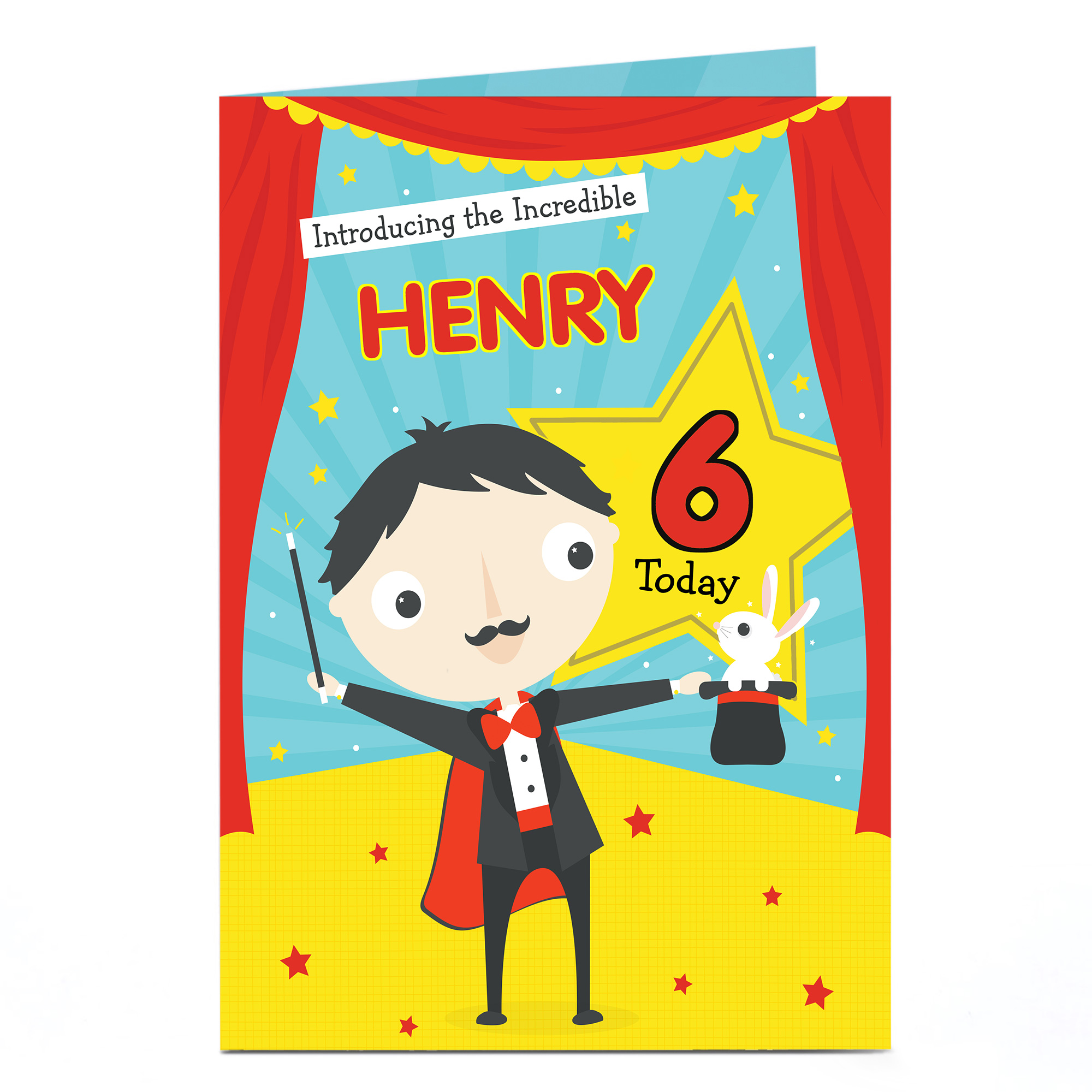 Personalised Editable Age Birthday Card - Magic Show