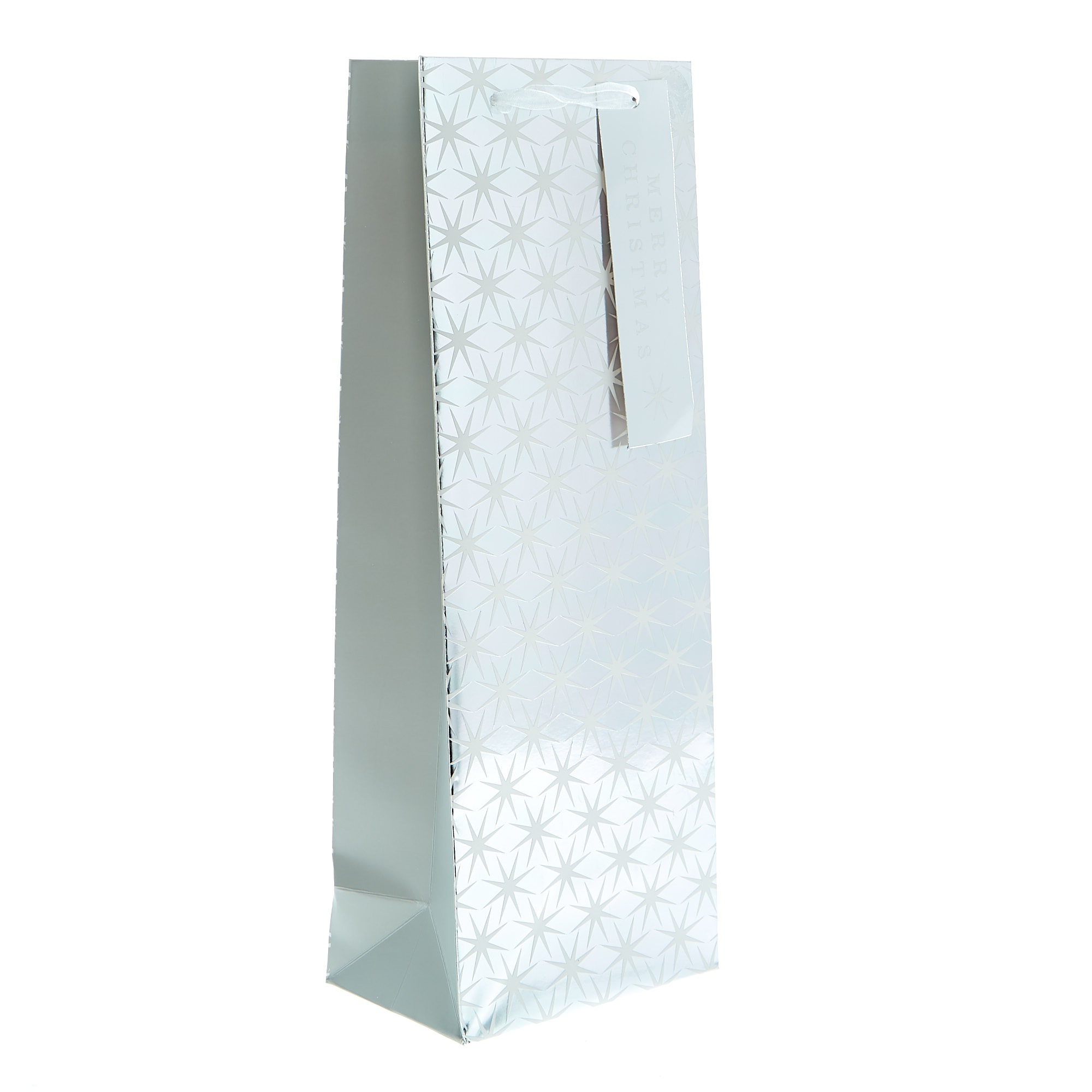 Silver Stars Christmas Gift Bag Bundle - Pack of 8
