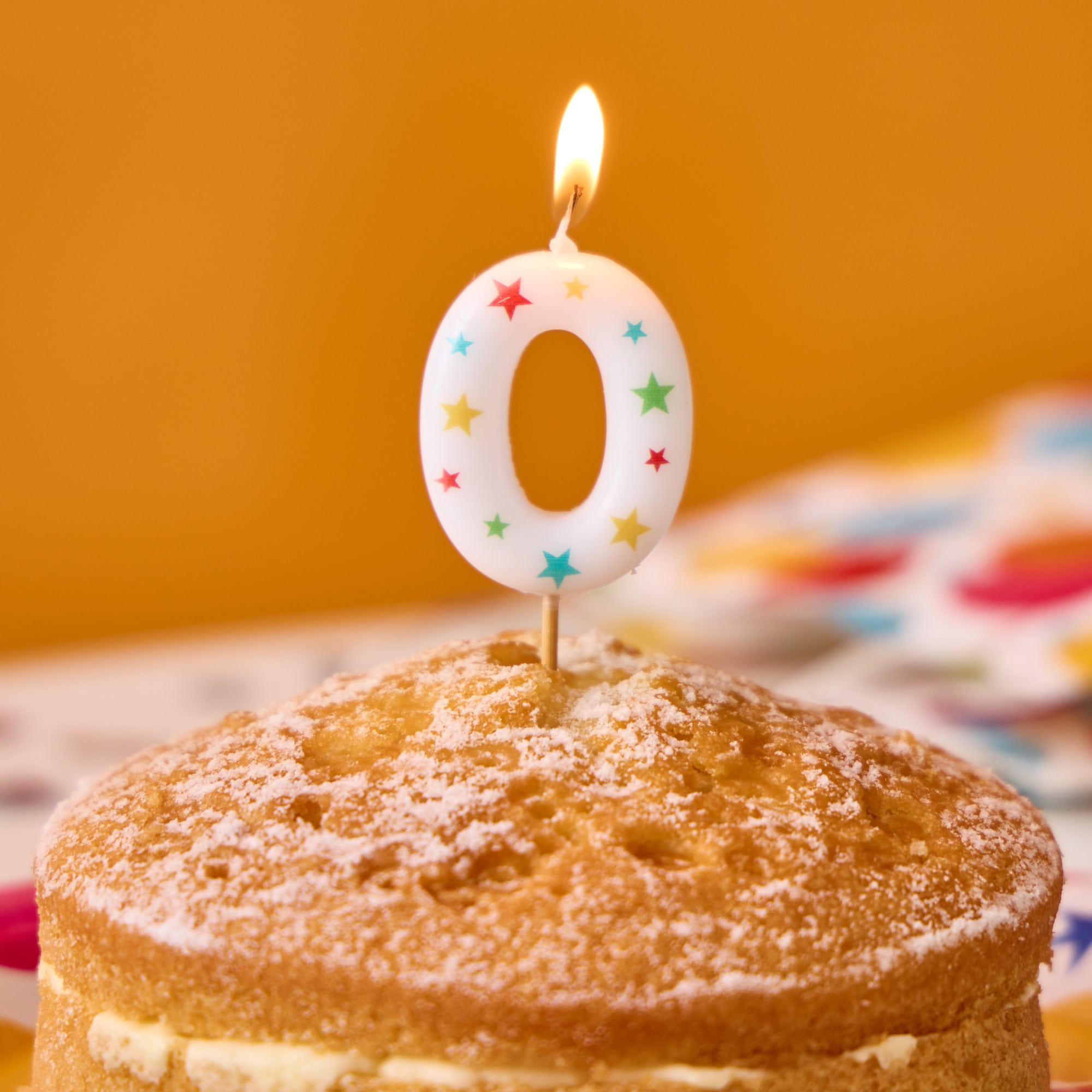 Star Print Number 0 Cake Candle
