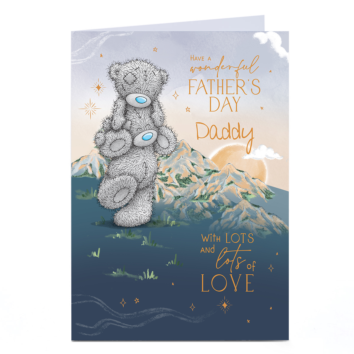Personalised Tatty Teddy Father's Day Card - Mountains, Wonderful Daddy