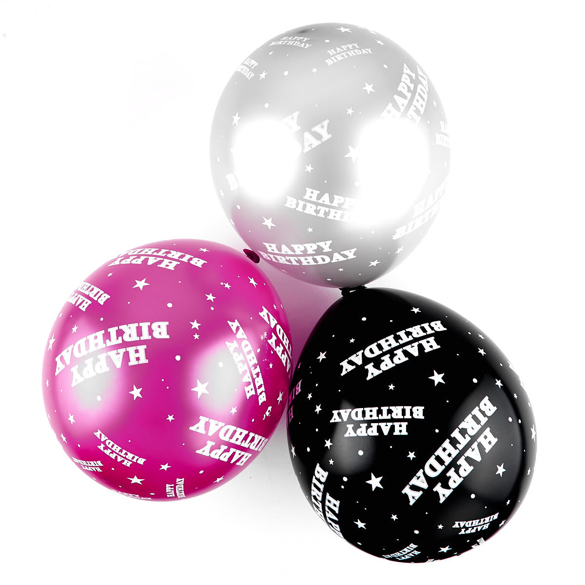 Pink Happy Birthday Helium Latex Balloons - Pack Of 6