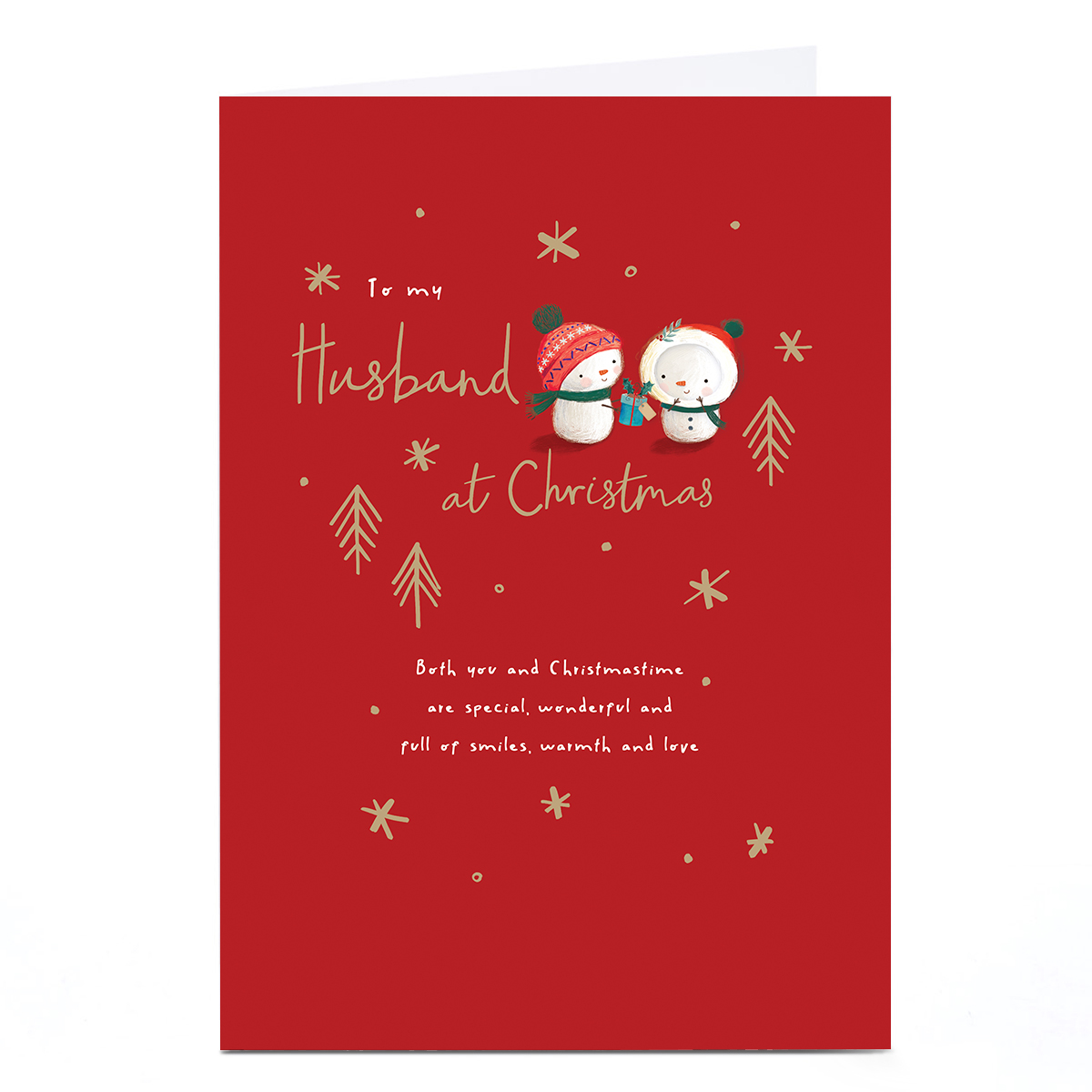 Personalised Christmas Card - Snowman Couple, Husband