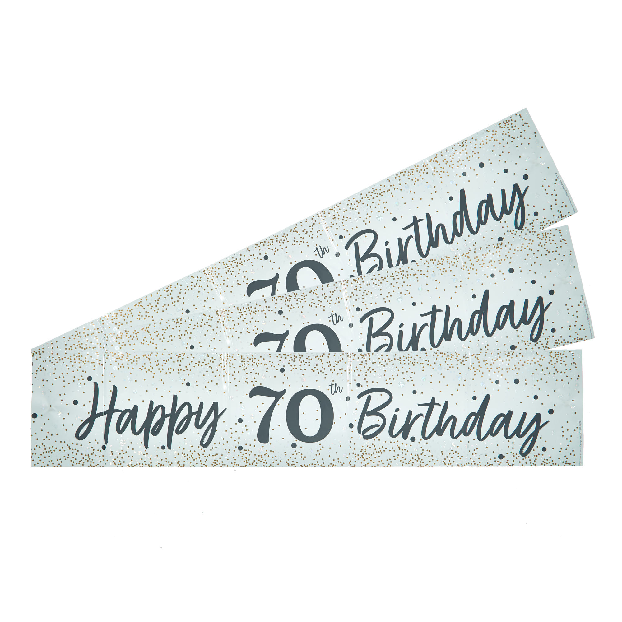 Holographic Happy 70th Birthday Banners - Pack of 3