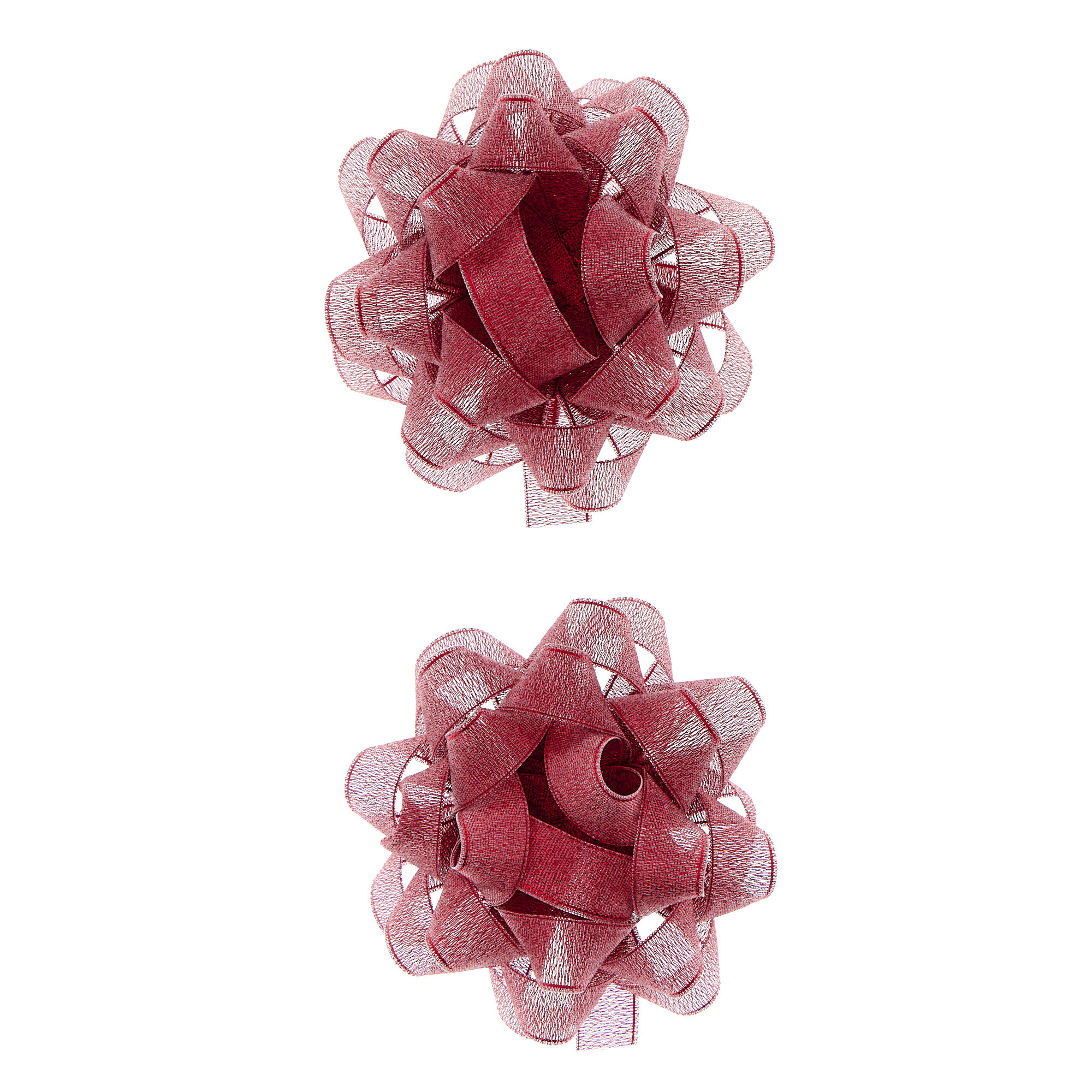 Luxury Red Fabric Christmas Gift Bows - Pack of 2