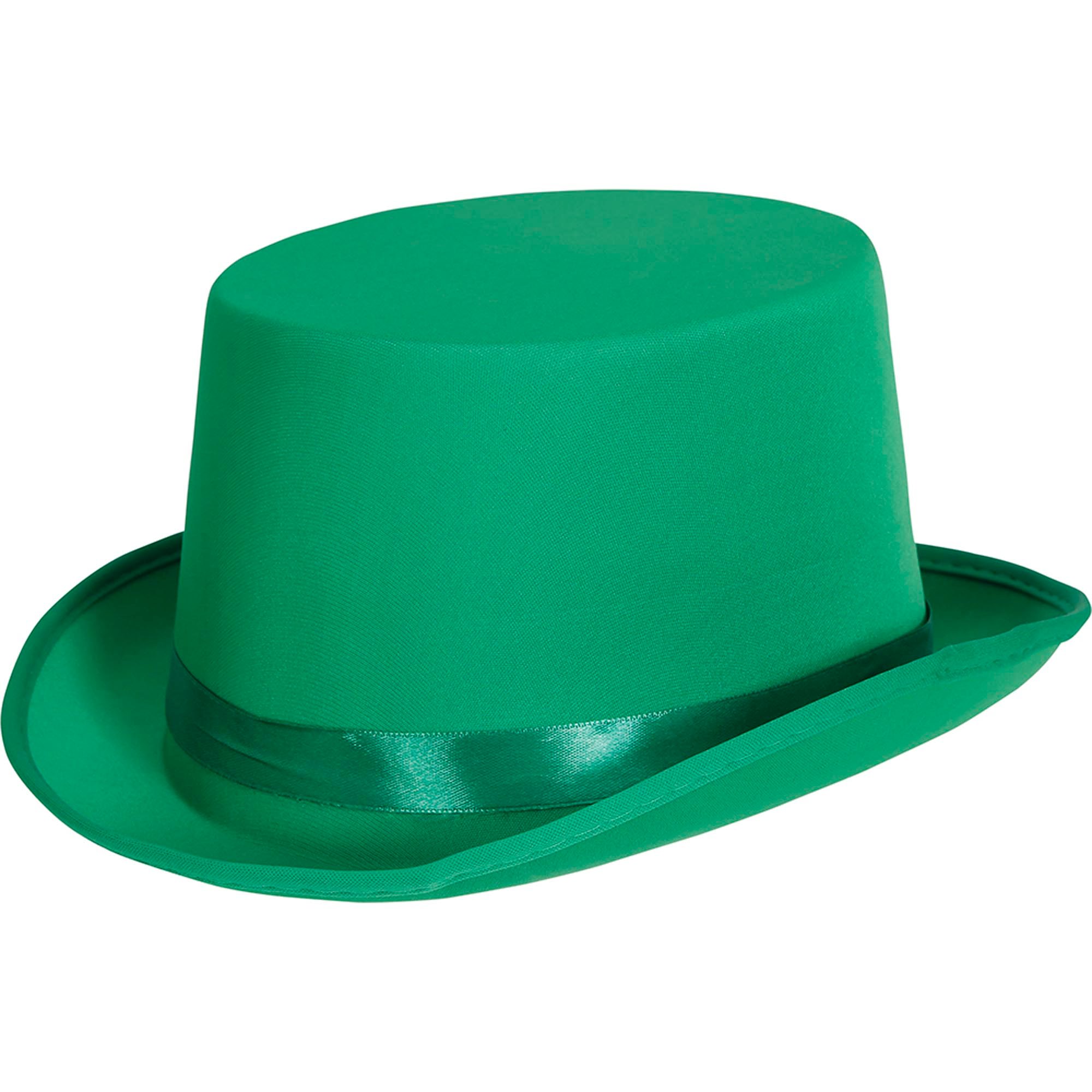 St Patrick's Day Green Satin Top Hat