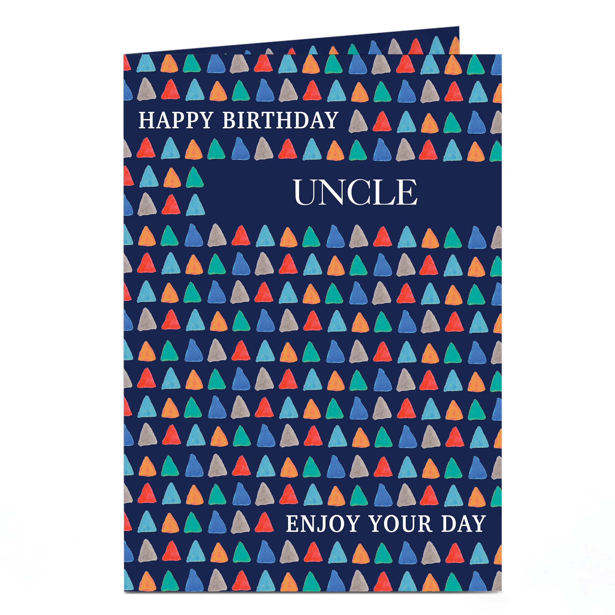 Personalised Birthday Card - Triangular Pattern, Uncle