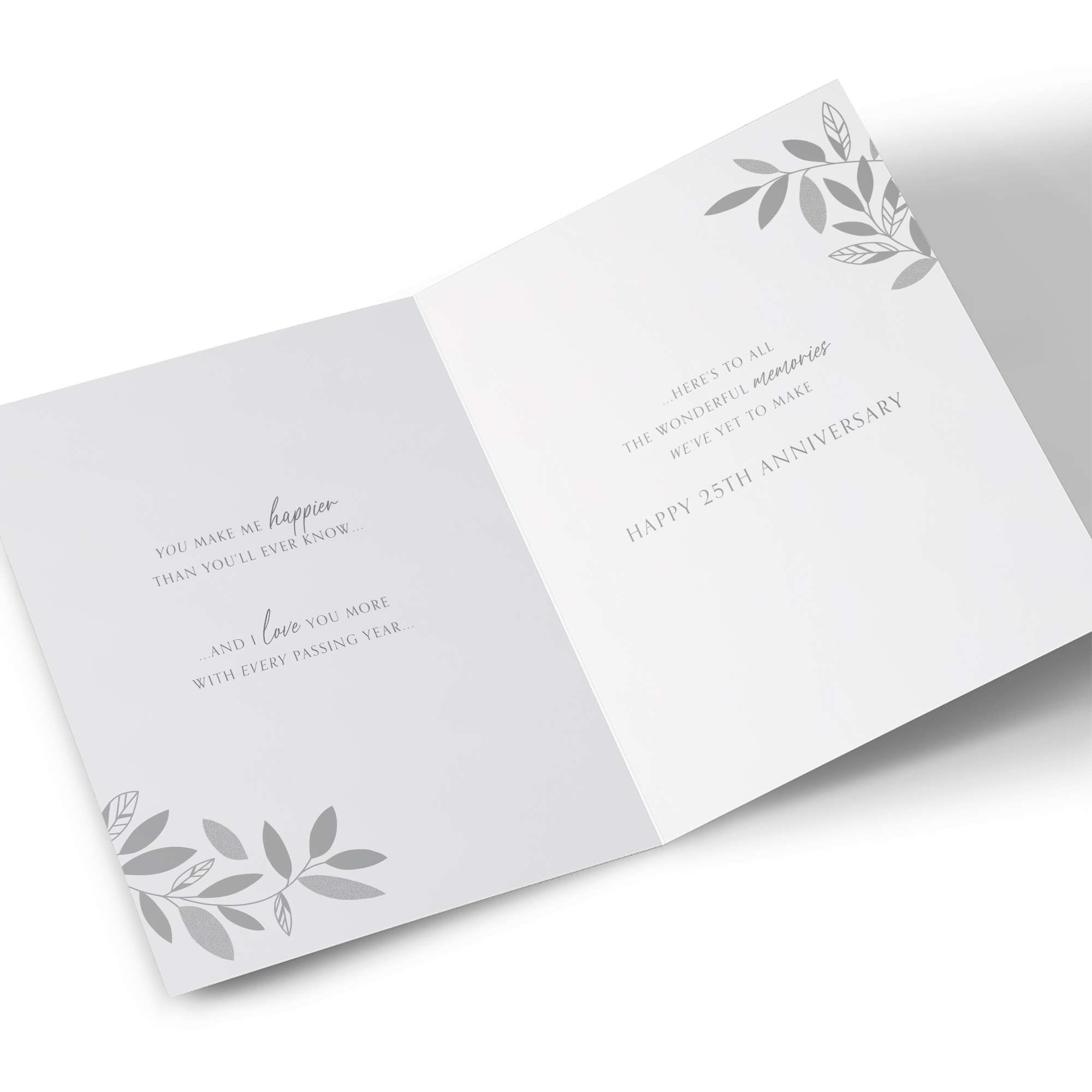 Silver Wedding Anniversary Card - To My Husband