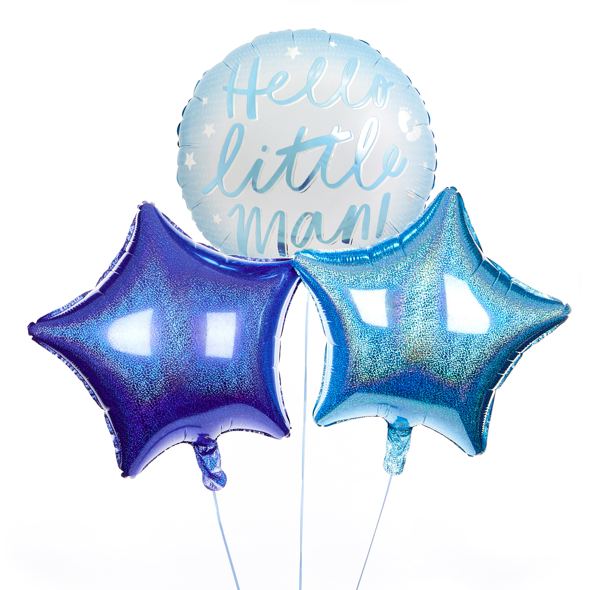 Hello Little Man Balloon Bouquet - DELIVERED INFLATED!