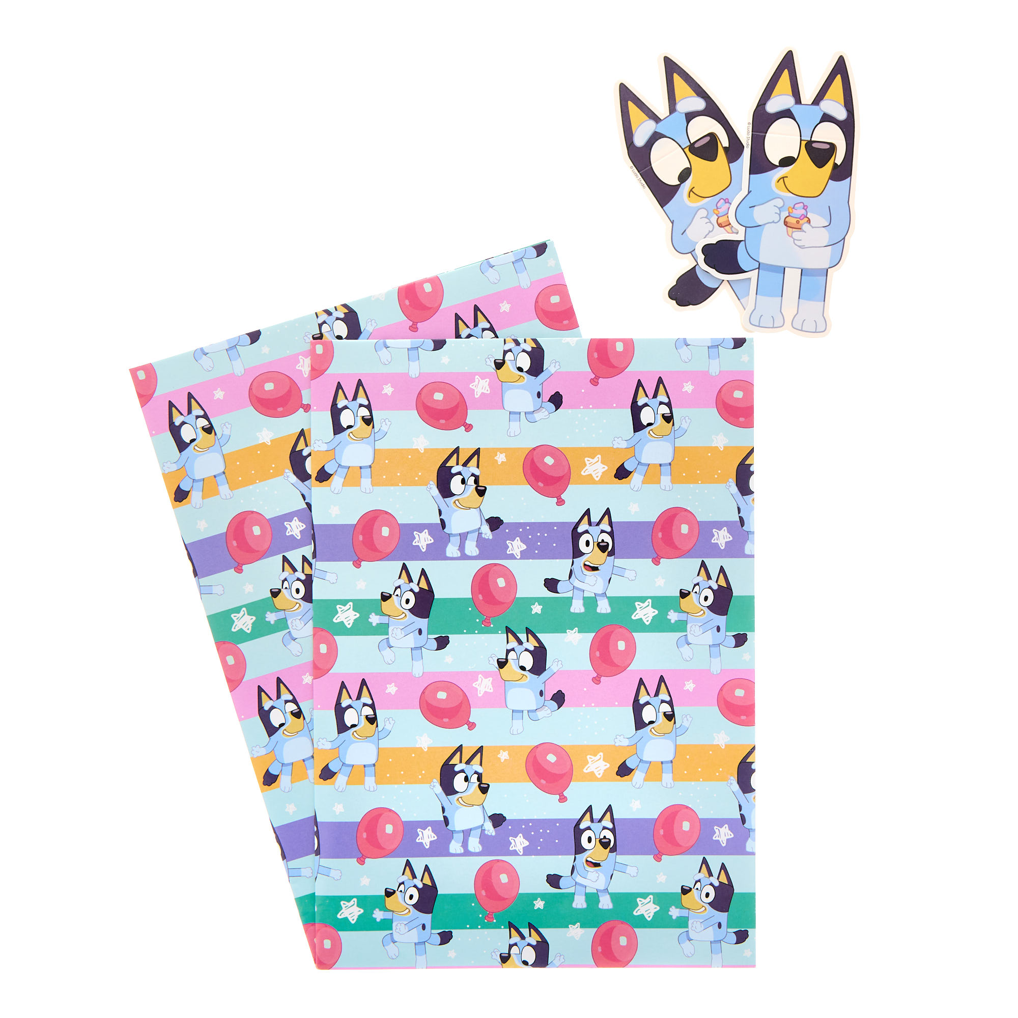Bluey Gift Wrap - 2 Sheets & 2 Tags