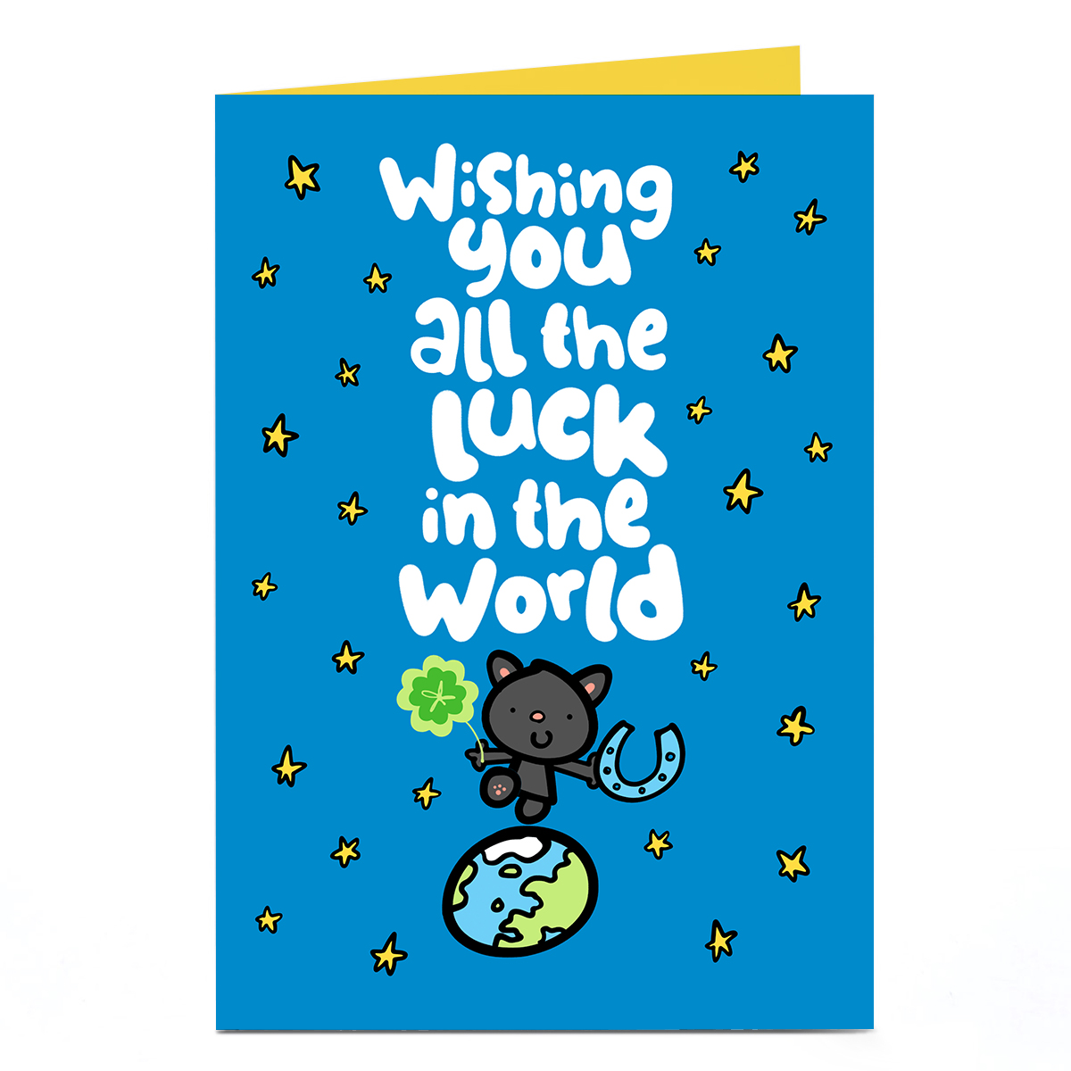 Personalised Fruitloops Good Luck Card - Black Cat