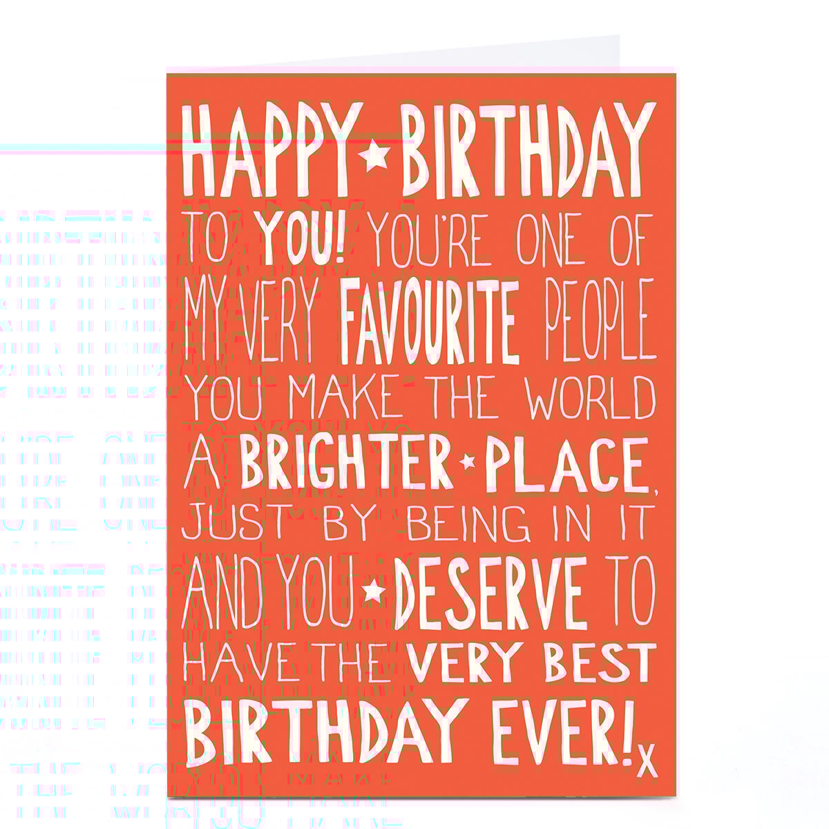 Personalised Birthday Card - You Make The World A Brighter Place