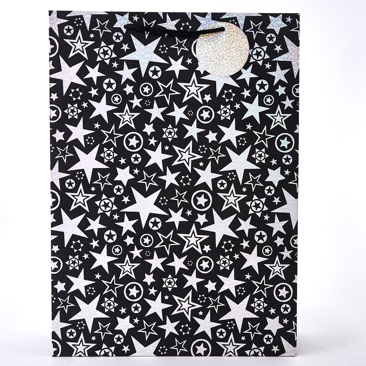 Extra Large Square Silver Stars Square Gift Bag