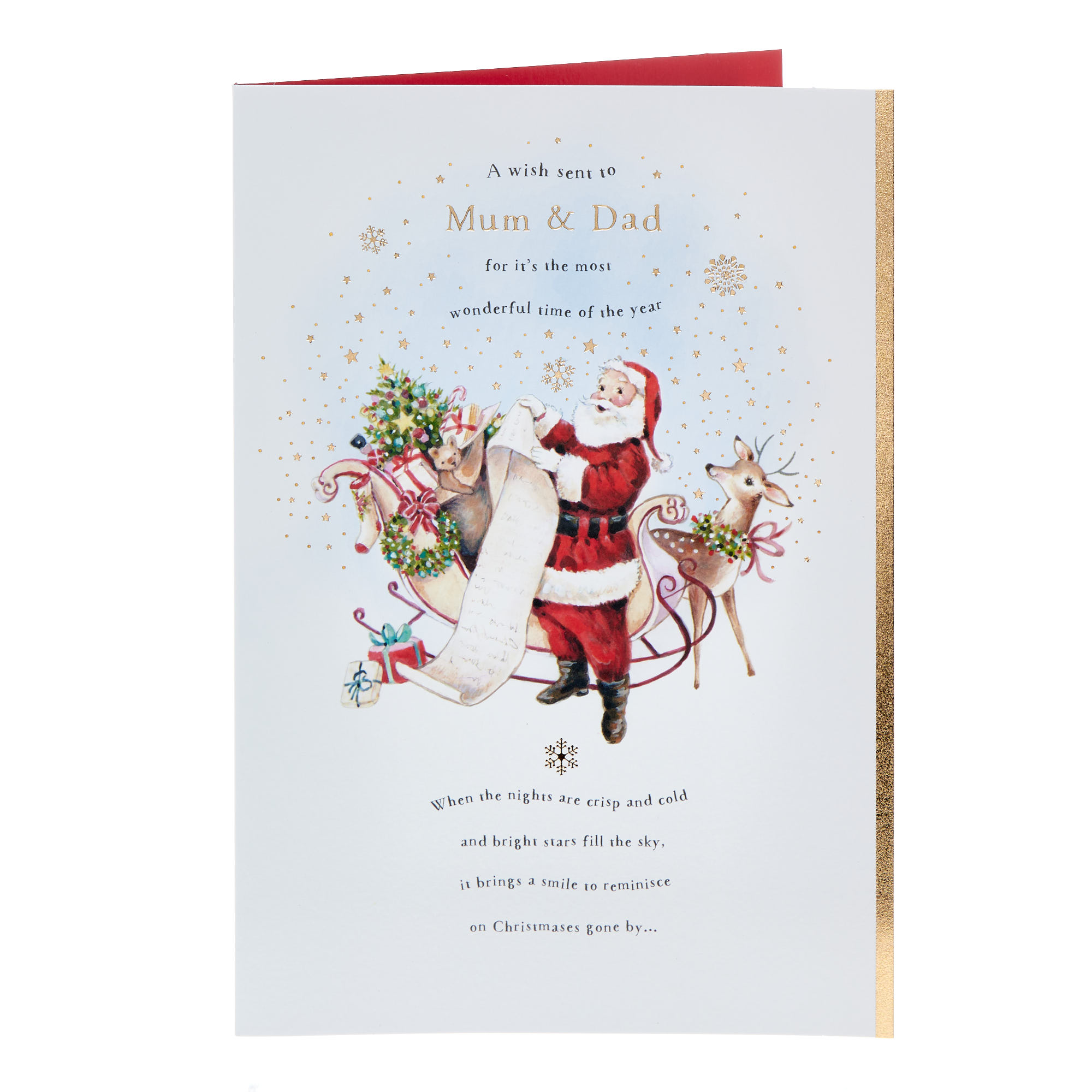 Mum & Dad Santa's Sleigh Christmas Card