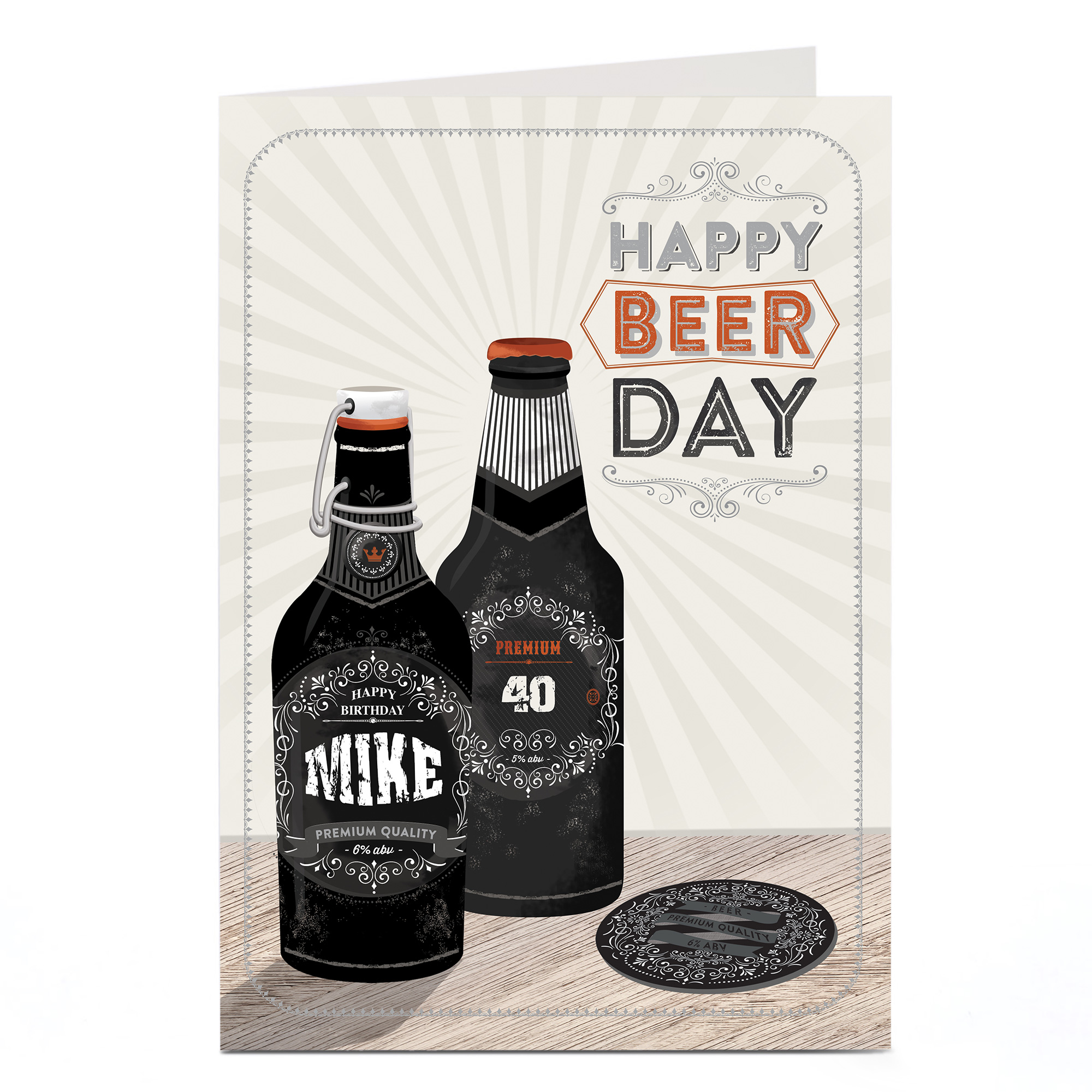 Personalised Birthday Card - Happy Beer Day, Editable Age