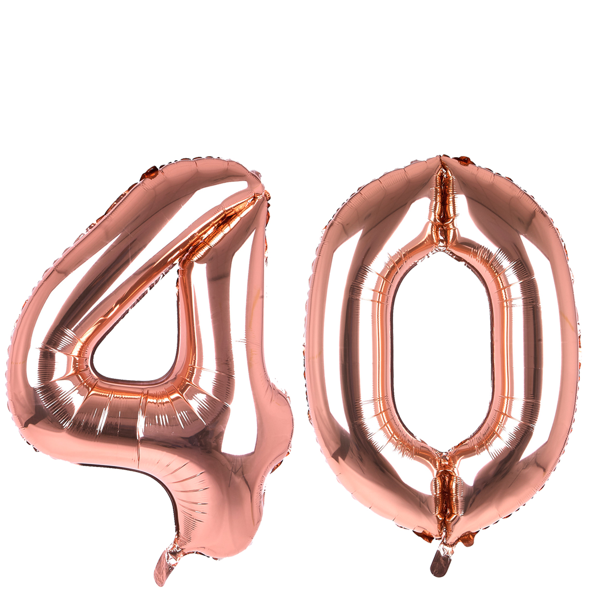 Age 40 Giant Foil Helium Numeral Balloons - Rose Gold (deflated)