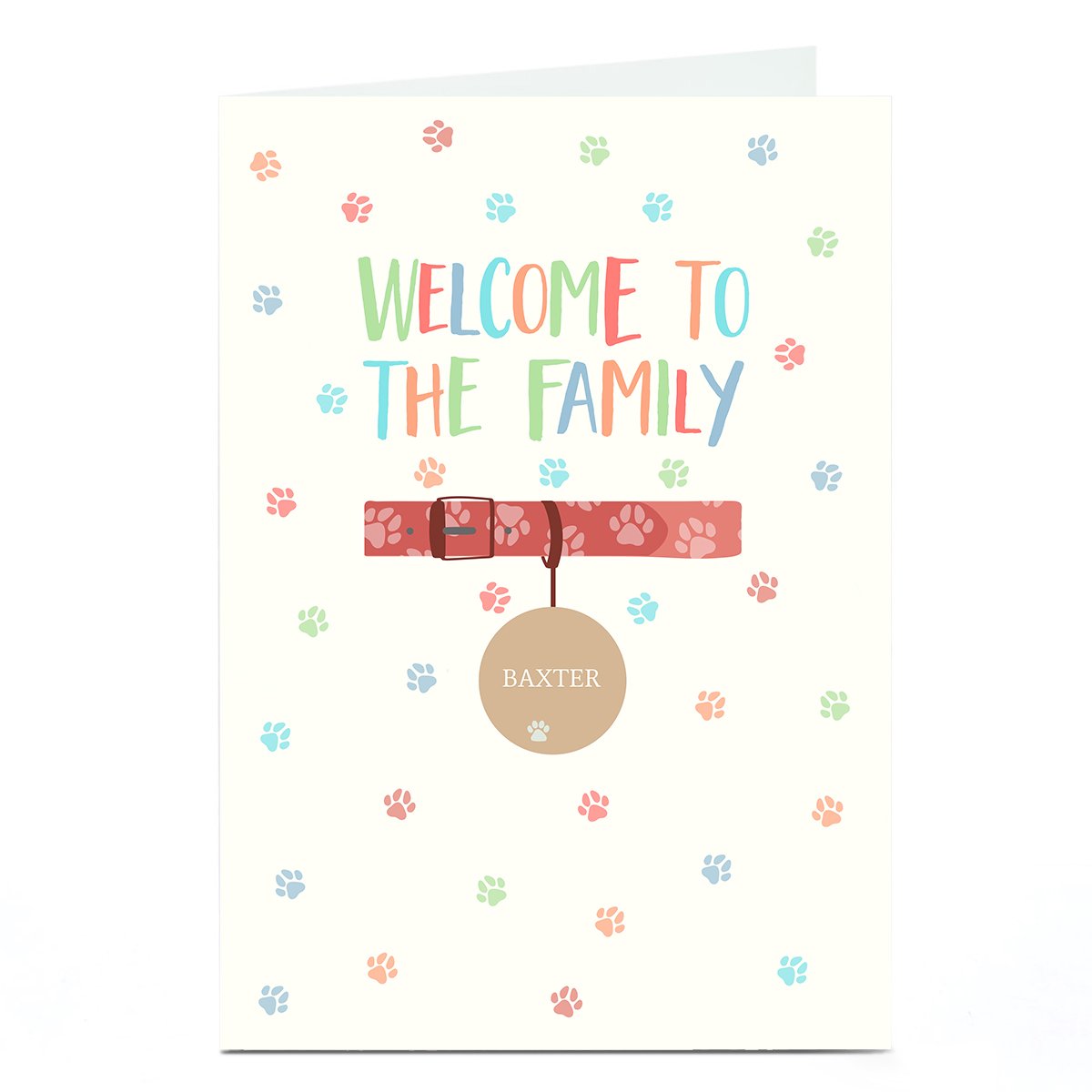 Personalised Card - Welcome To The Family, Pet 