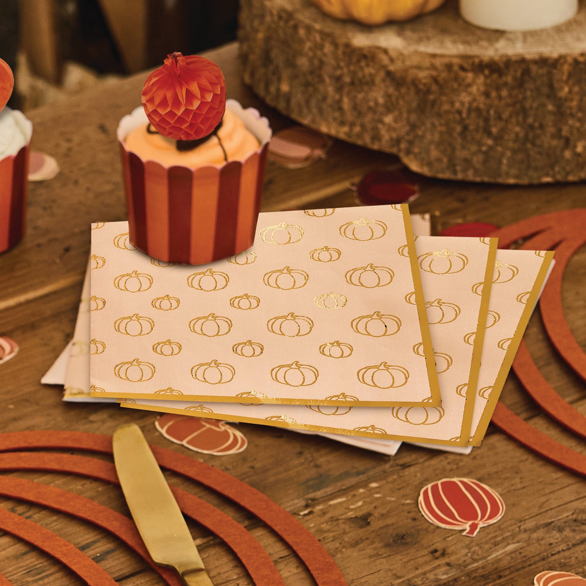 Pumpkin Paper Napkins - Pack of 16