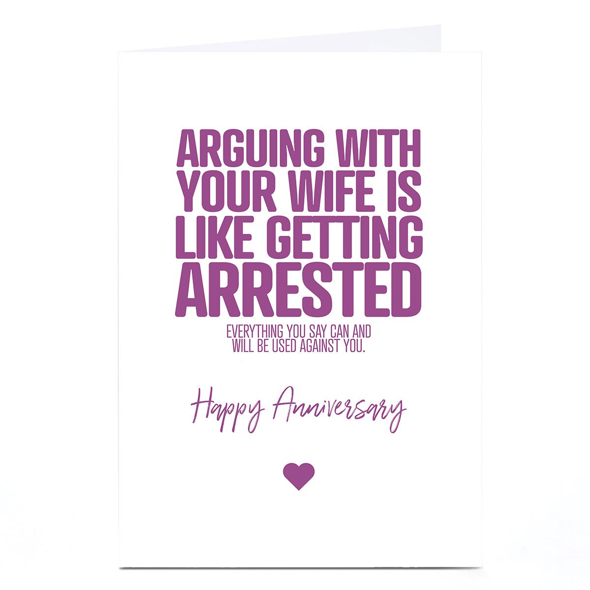 Personalised Punk Anniversary Card - Arguing with your Wife