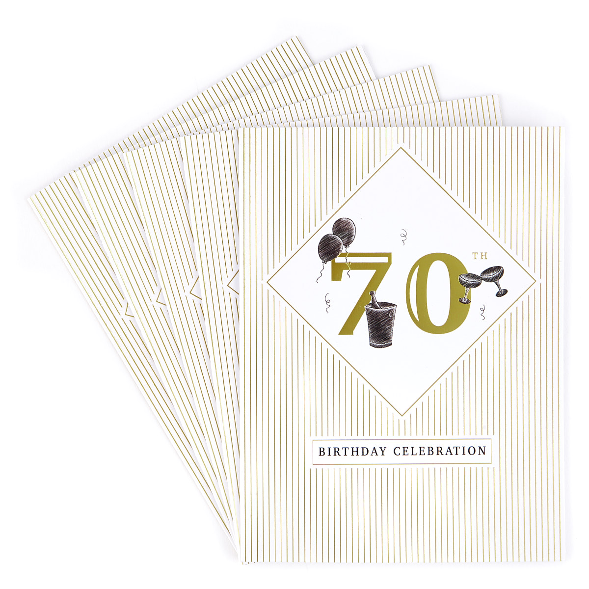 70th Birthday Party Invitations - Pack of 12