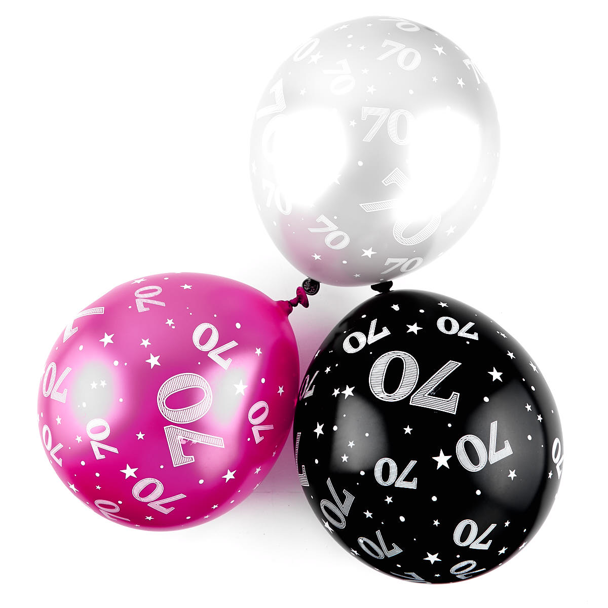 Pink 70th Birthday Helium Latex Balloons - Pack Of 6
