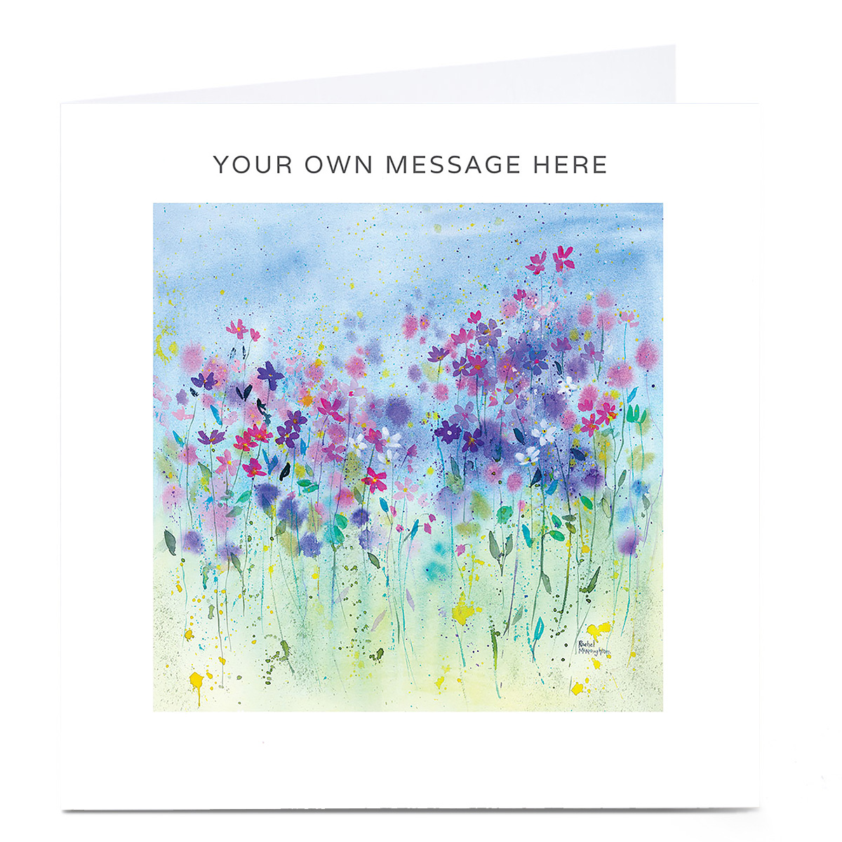 Personalised Card - Watercolour Flowers