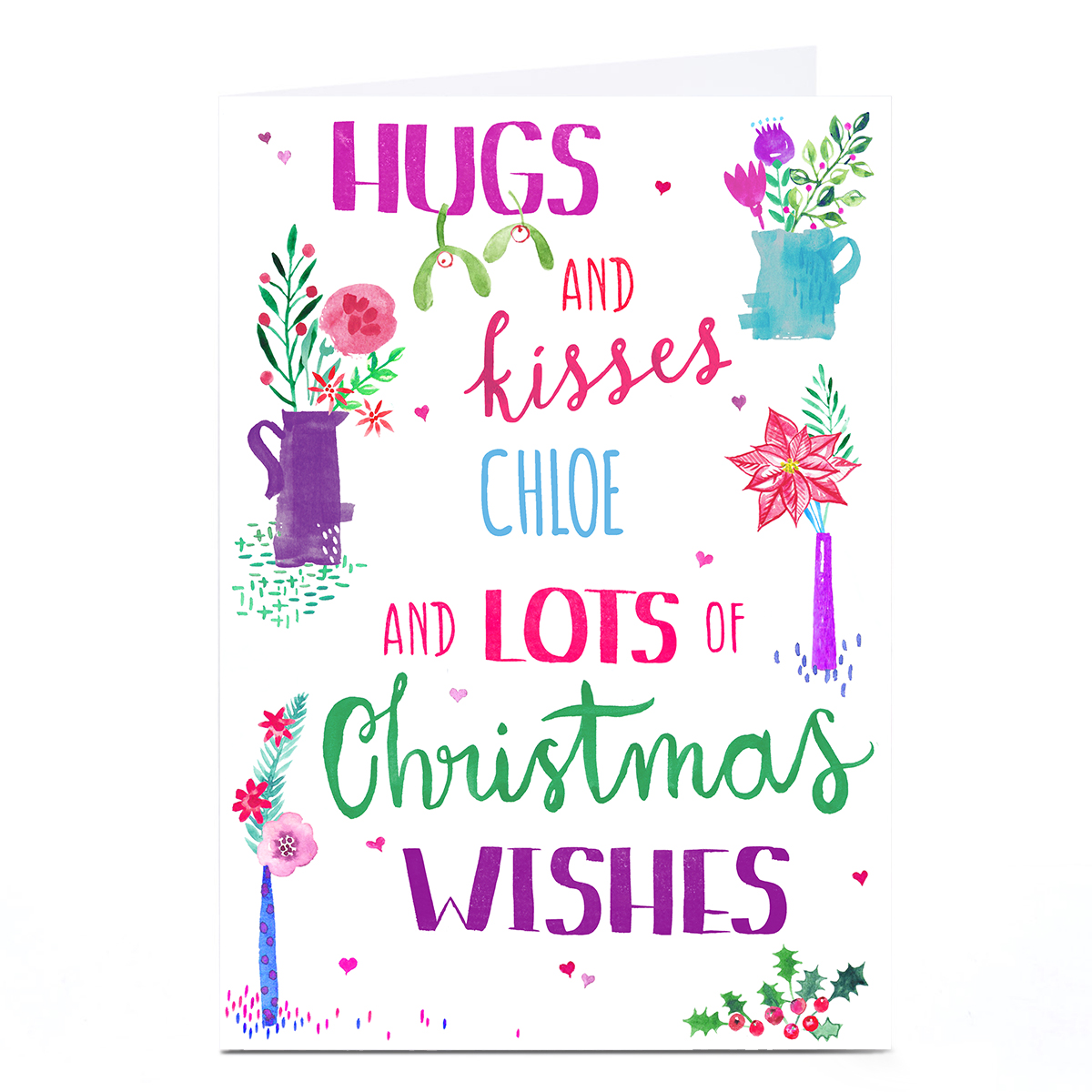 Personalised Nik Golesworthy Christmas Card - Hugs & Kisses