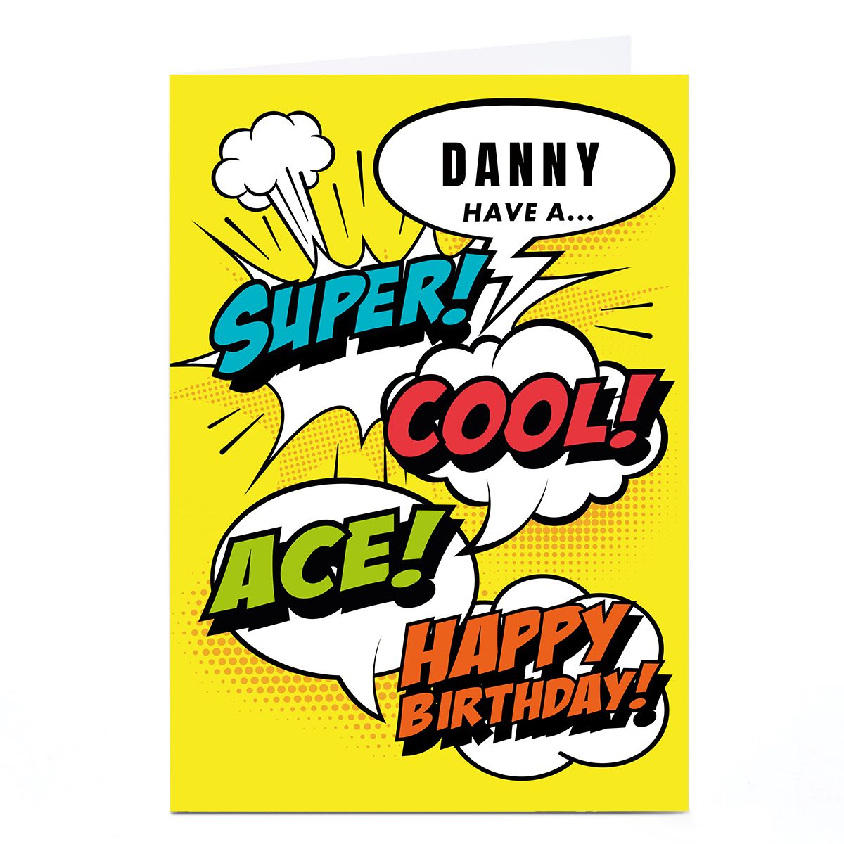 Personalised Hello Munki Birthday Card - Super! Cool! Ace! 
