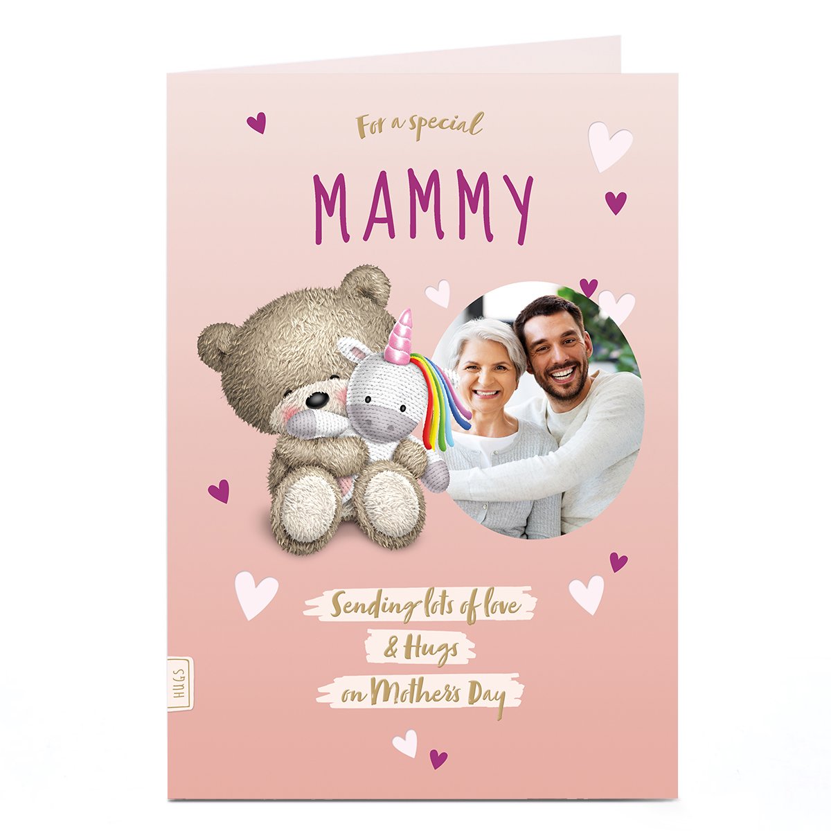 Photo Hugs Bear Mother's Day Card - Lots Of Love, Mammy