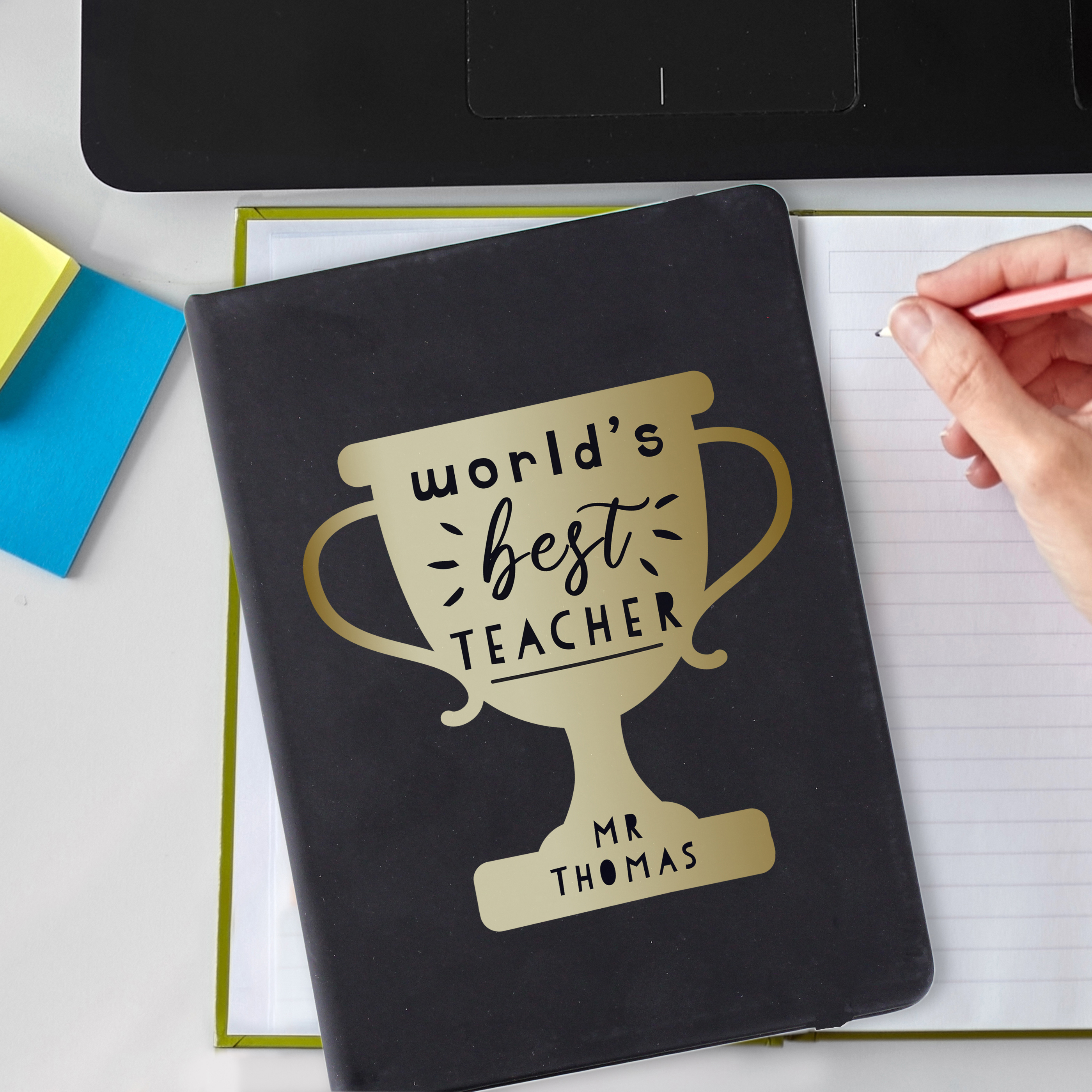 Personalised World's Best Teacher Hardback Notebook