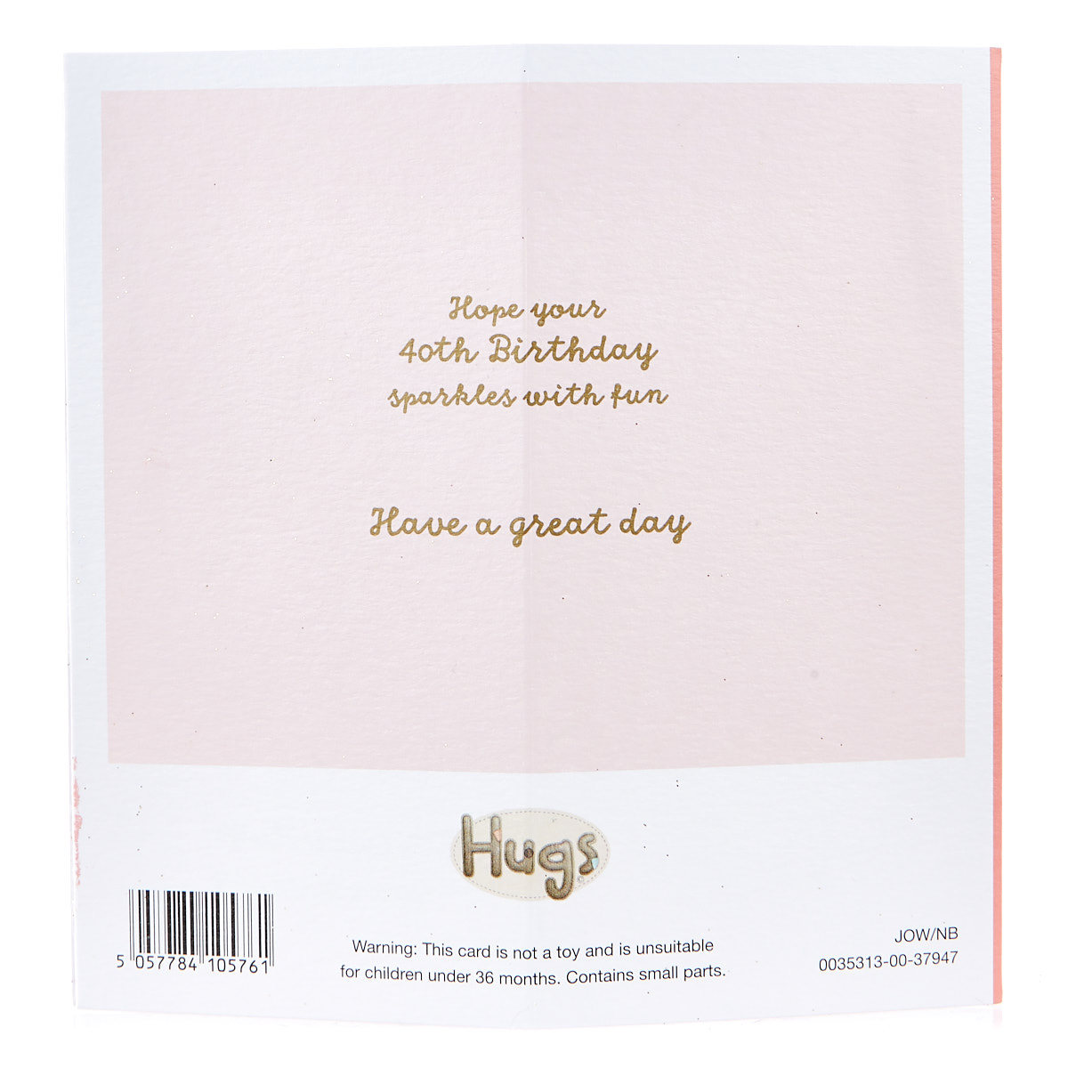 VIP Collection 3D Pop-Up 40th Birthday Card - Hugs Bear