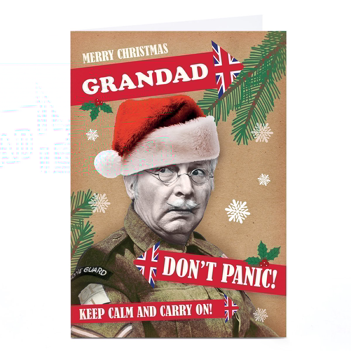 Personalised Dad's Army Christmas Card - Don't Panic!