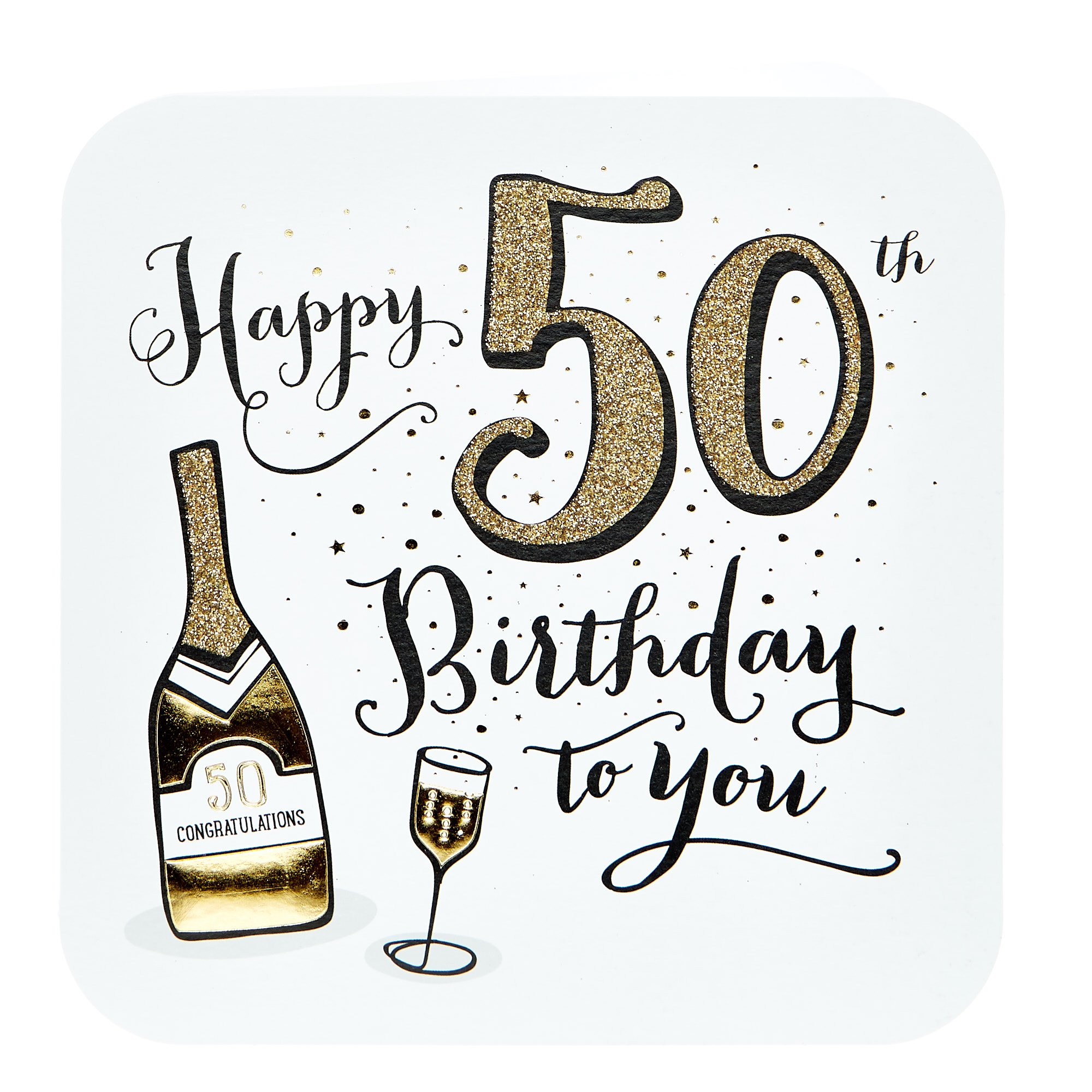 Platinum Collection 50th Birthday Card - Champagne