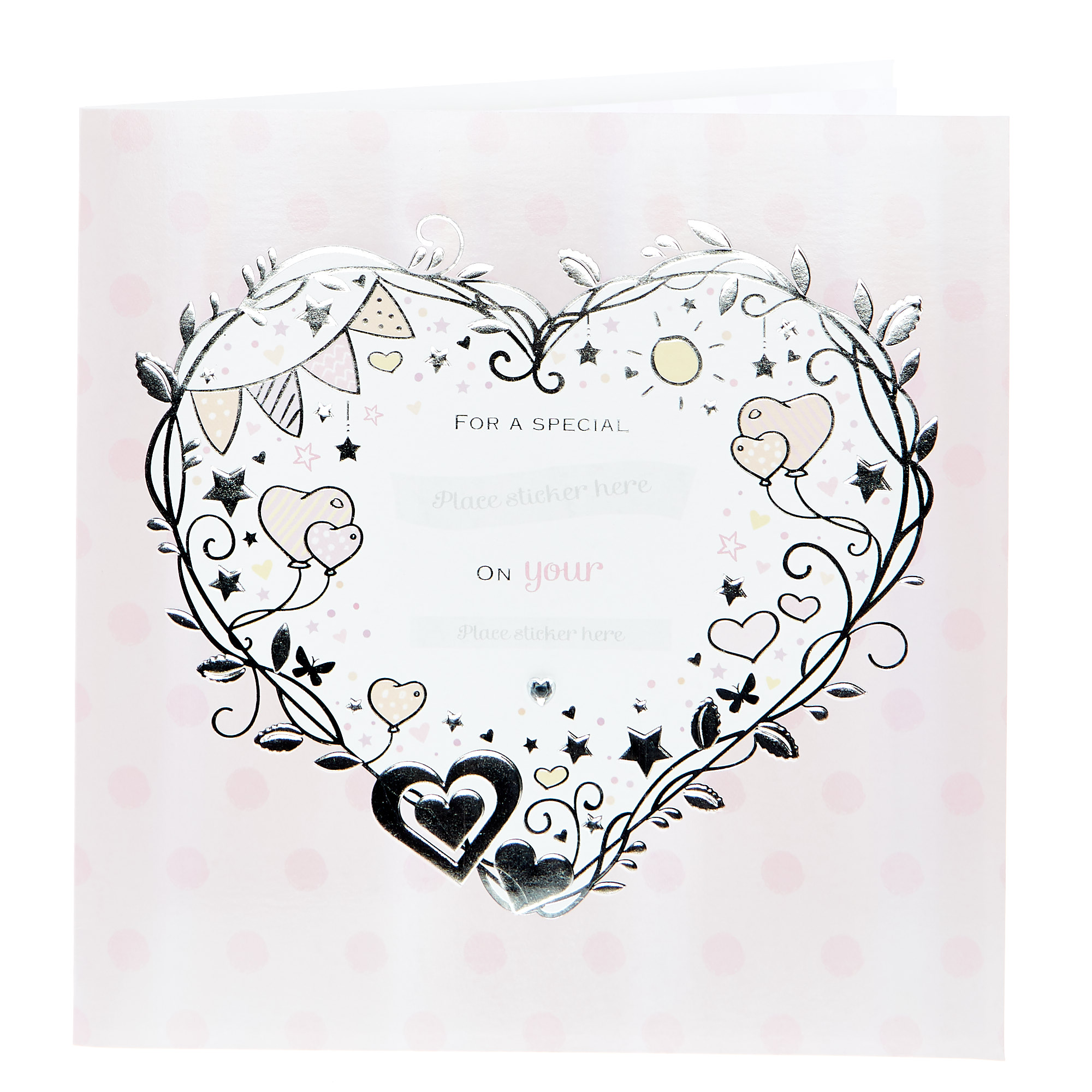 Exquisite Collection Christening Card - Female Recipient (With Stickers)