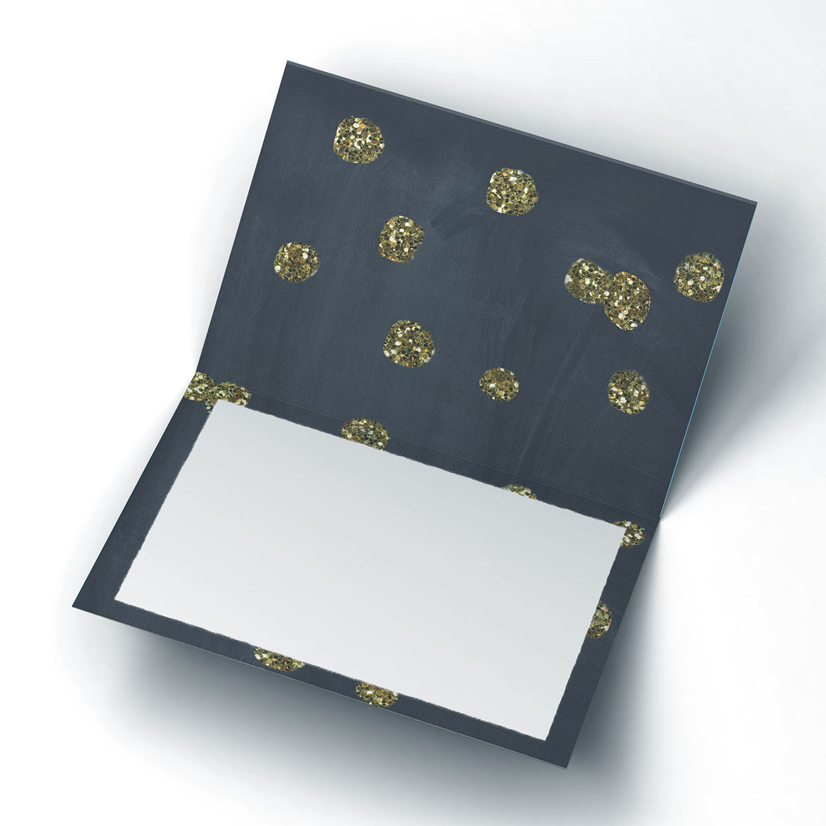 Photo Card - Gold Glitter Polka Dots