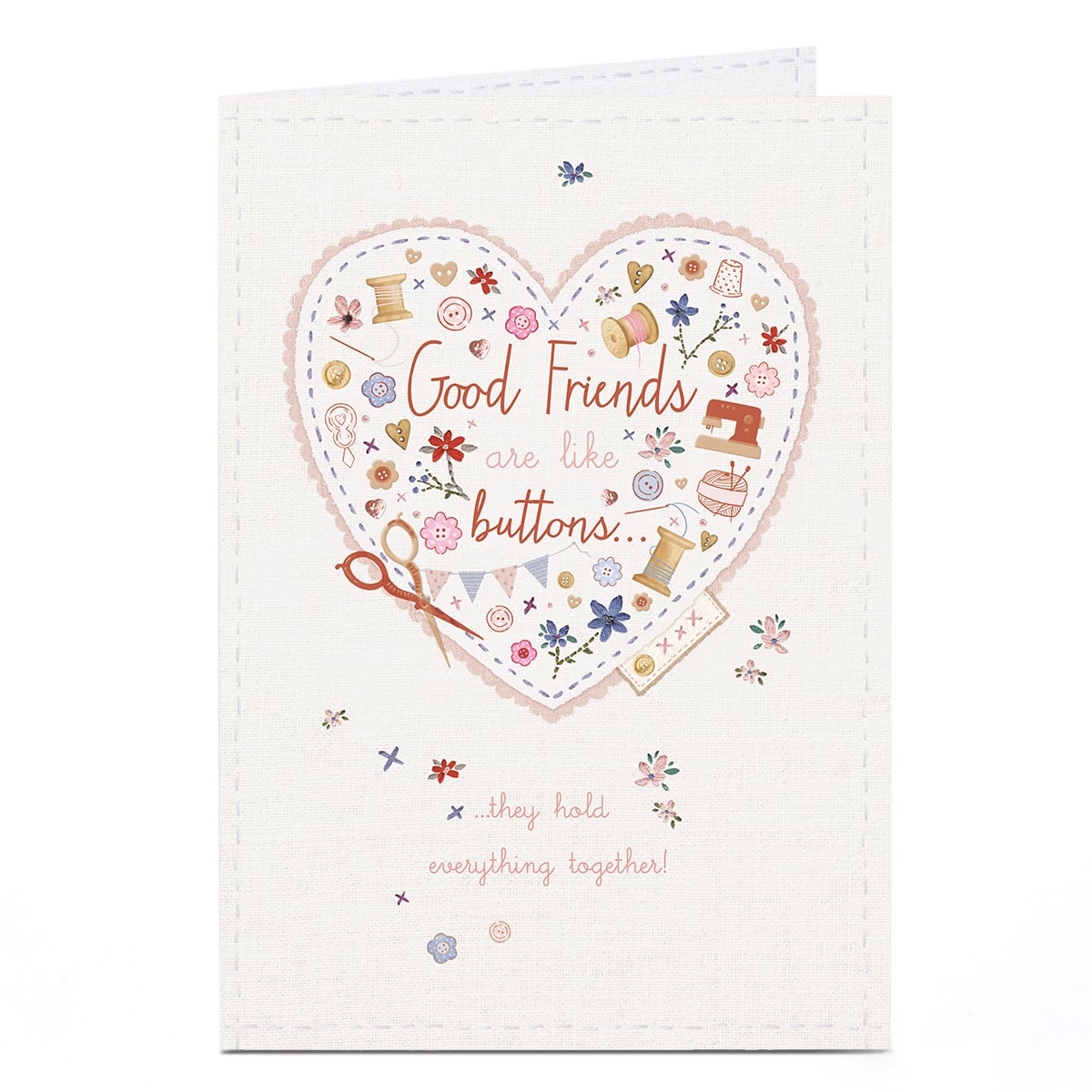 Birthday Card - Good Friends Are Like Buttons