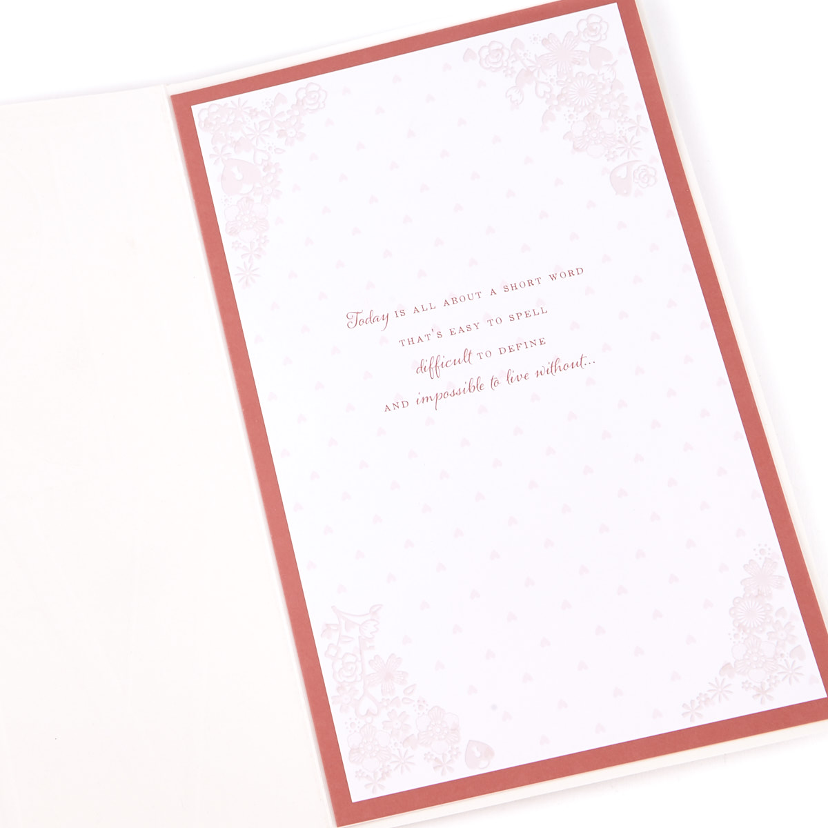 Valentine's Day Card - Pink & White Love Forever & Always