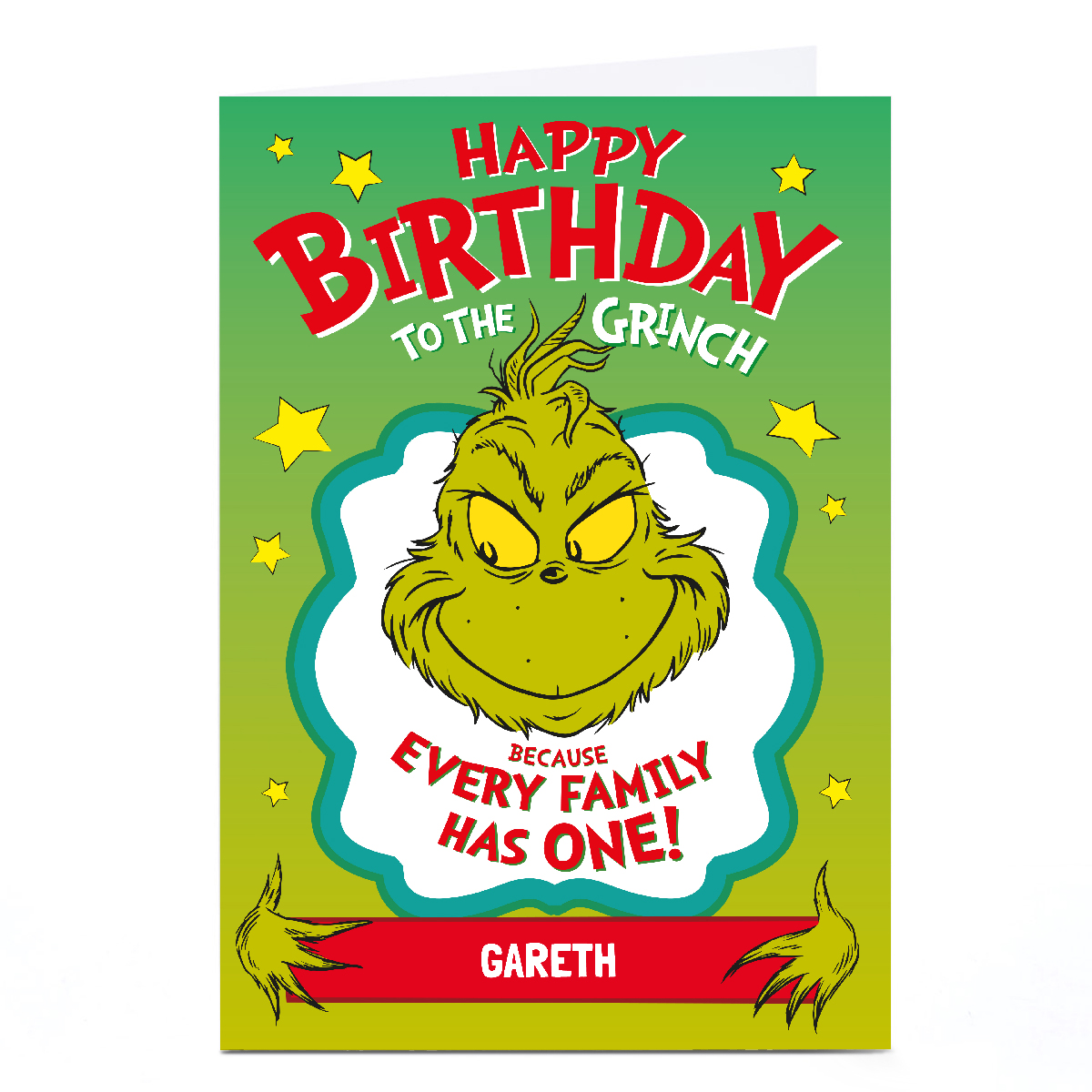 Personalised Grinch Birthday Card - Every Family Has One