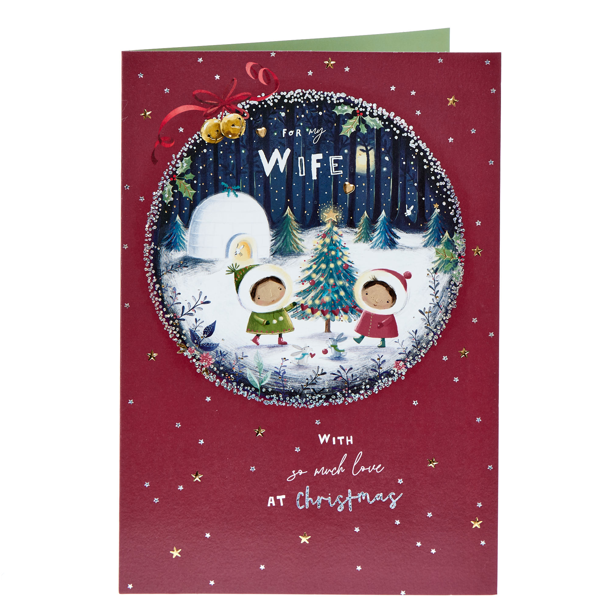 Wife So Much Love Snowglobe Christmas Card