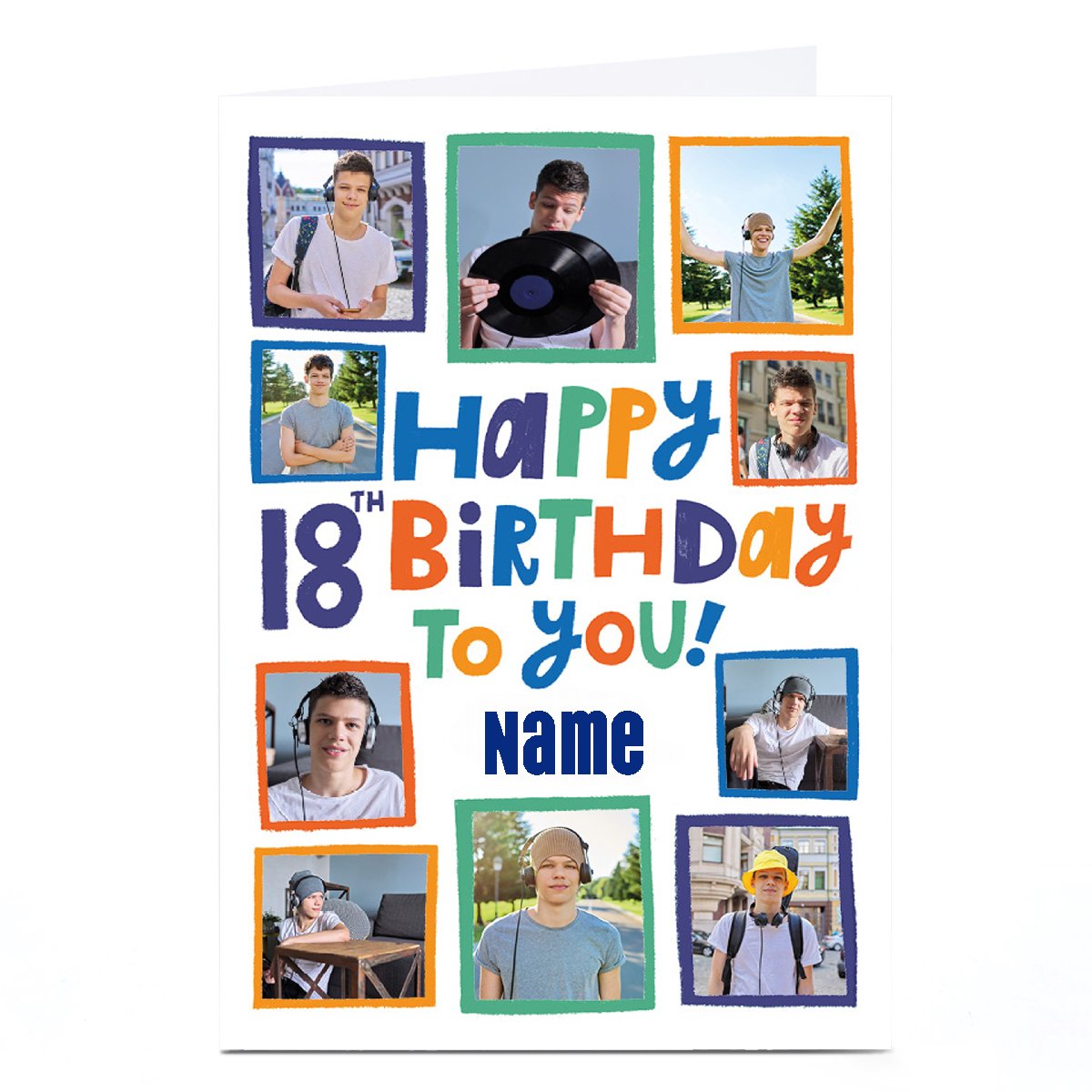 Photo Aimee Stevens 18th Birthday Card - 10 Photos, Any Name