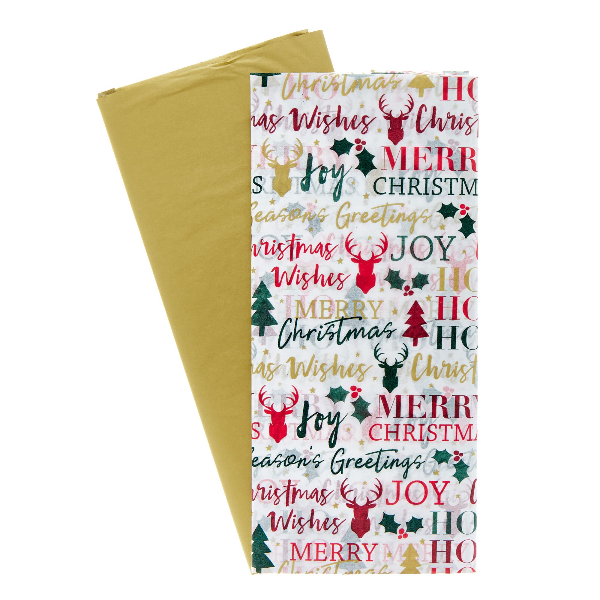 Christmas Wishes Stag Print Tissue Paper - 8 Sheets