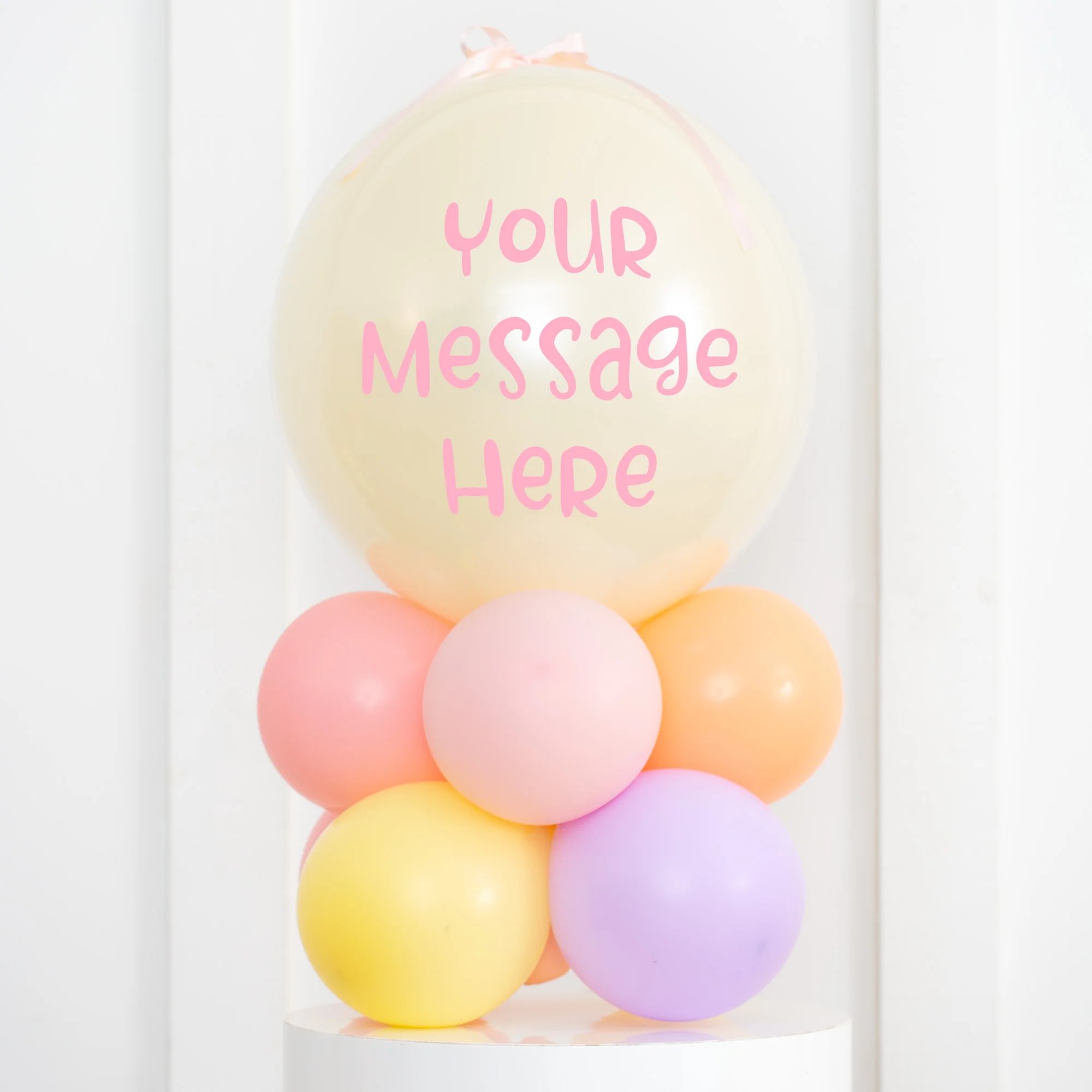 Personalised Air-Filled Pastel Easter Bubble Balloon Stack - Delivered Inflated!