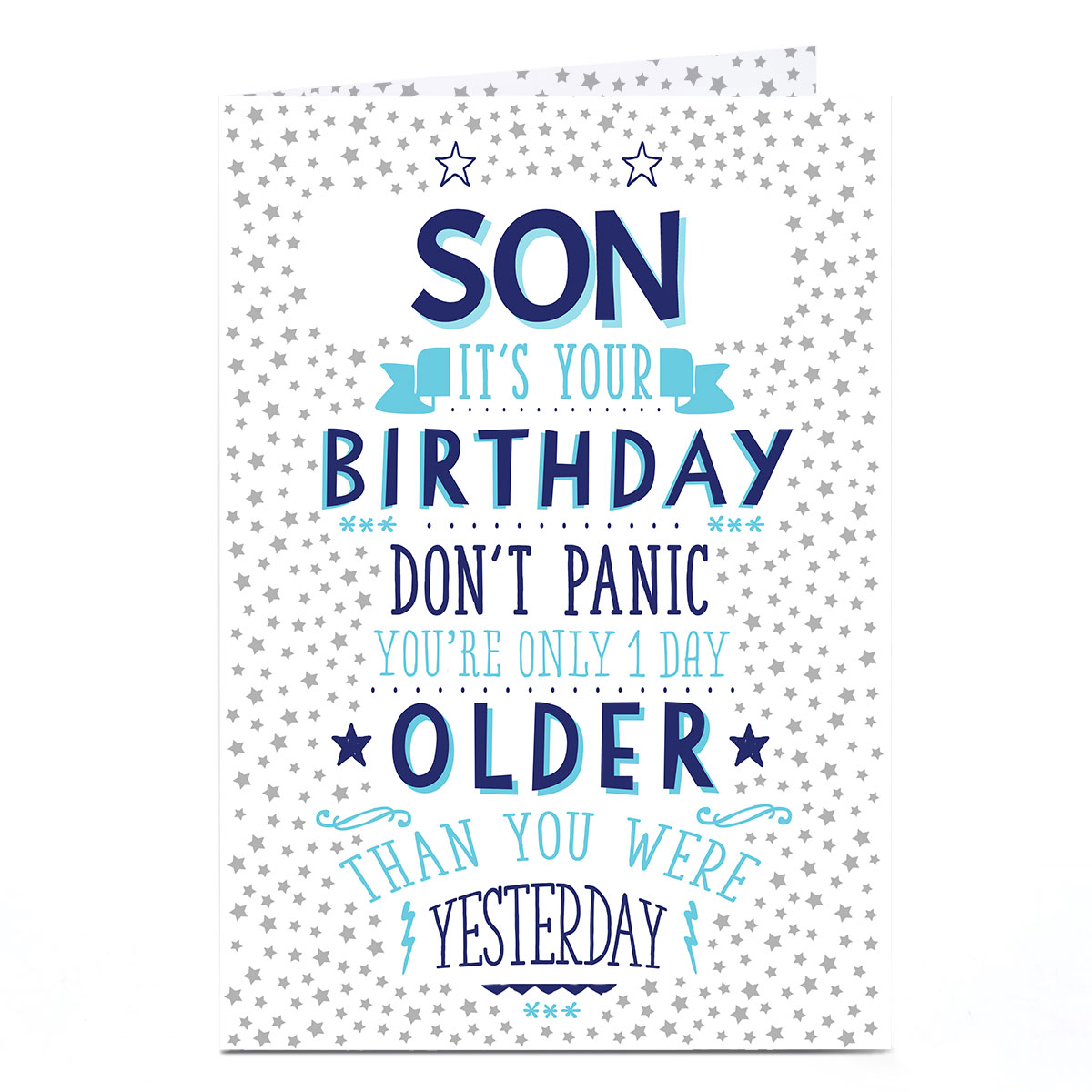 Personalised Birthday Card - One Day Older [Son]