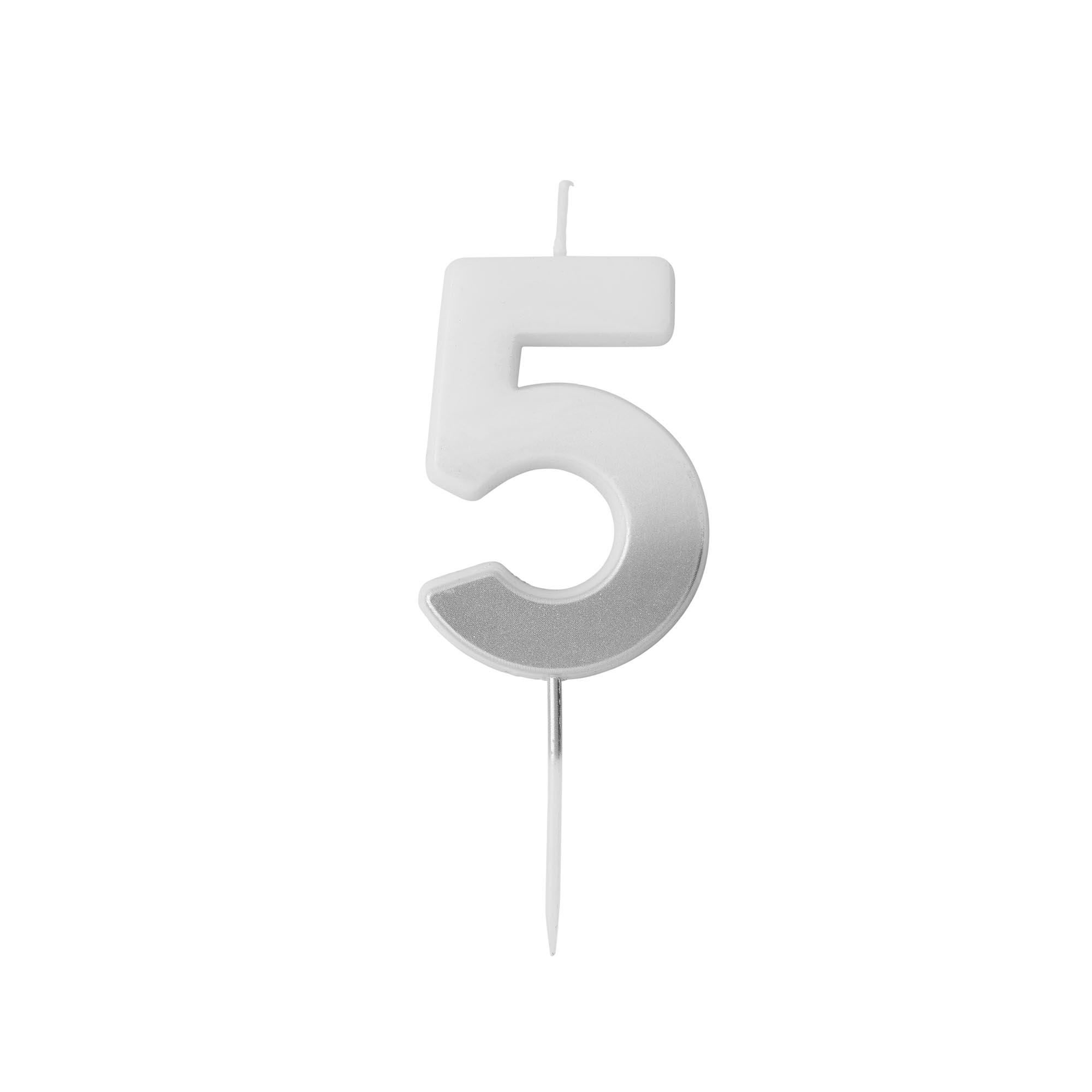 Silver Ombre Number Cake Candle (0-9)