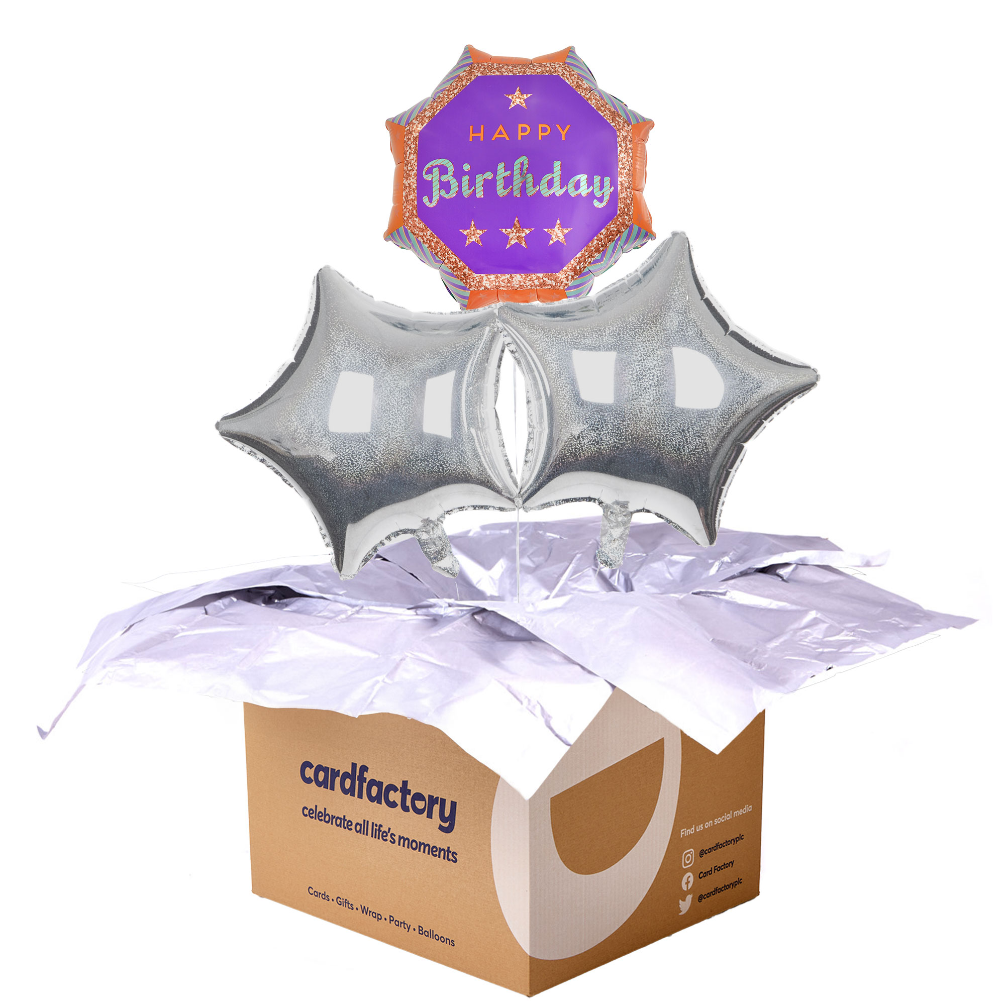 Octagonal Happy Birthday Balloon Bouquet - DELIVERED INFLATED!